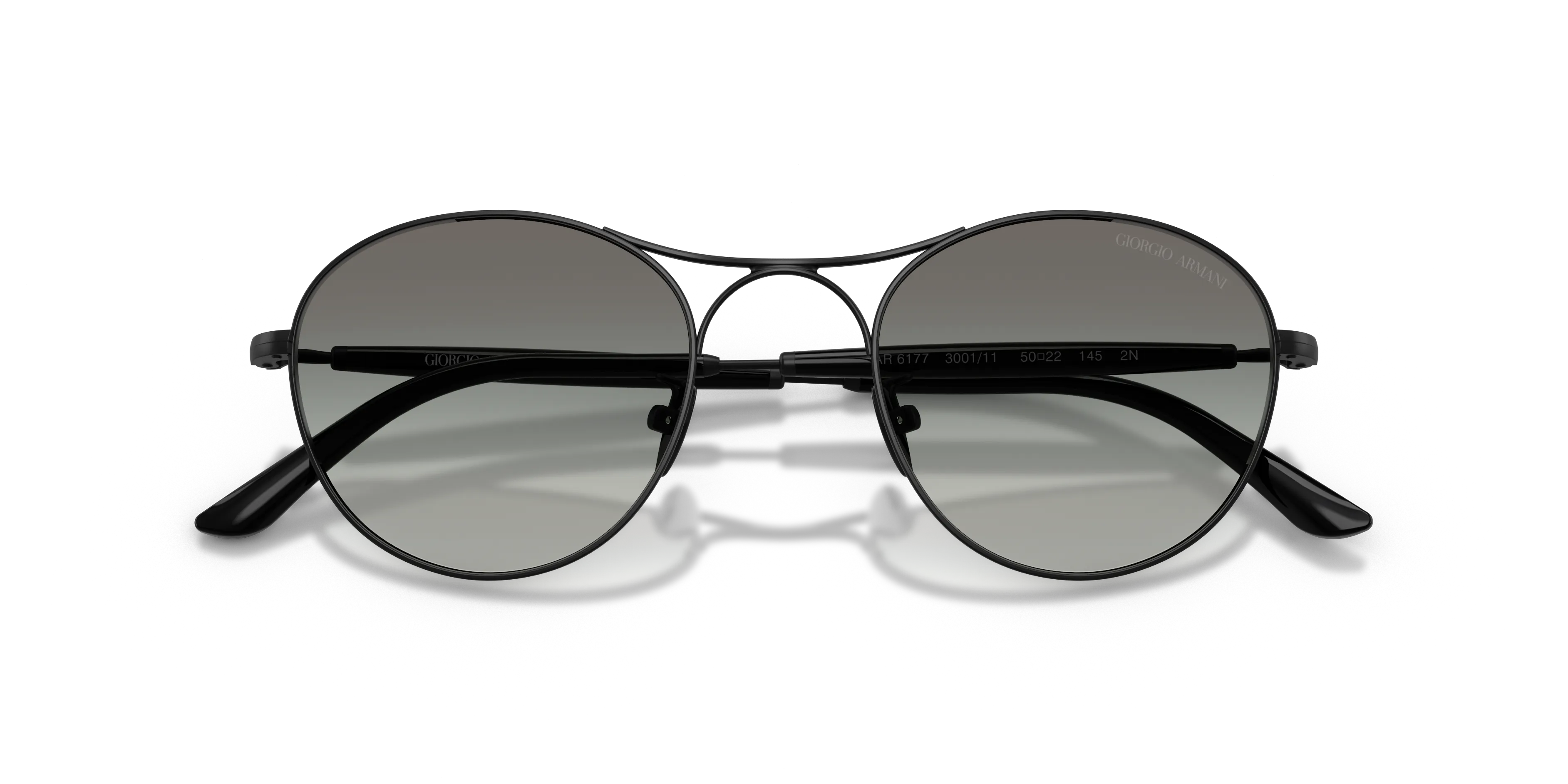 Giorgio Armani AR6177 300111 Occhiali da sole Acciaio Nero Grigio Rotonda Normale Sfumato - immagine 2