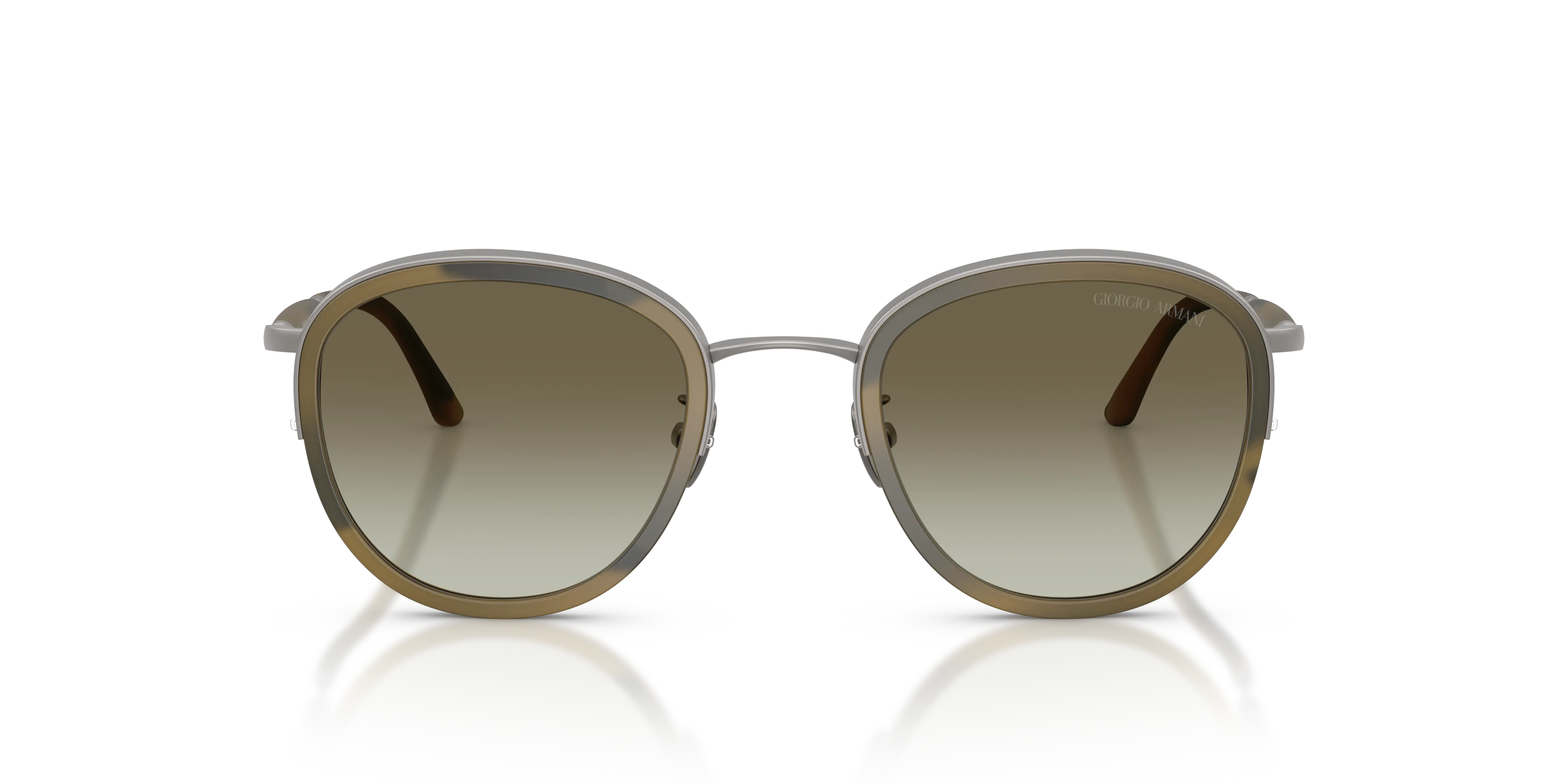 Giorgio Armani AR6176 30038E Occhiali da sole Metallo Grigio Verde Pantos Normale Sfumato - immagine 3