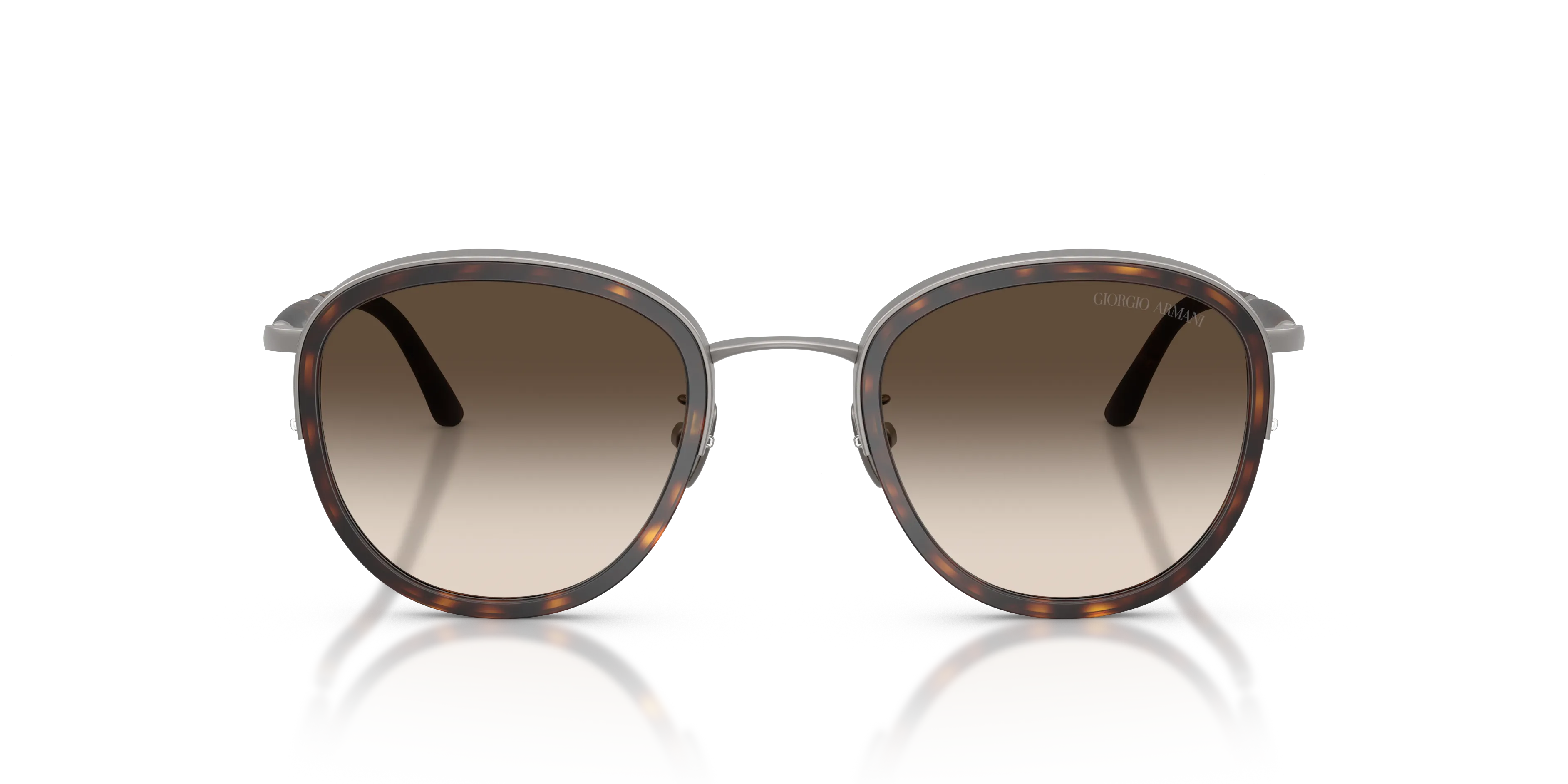 Giorgio Armani AR6176 30030A Occhiali da sole Metallo Grigio Marrone Pantos Normale Sfumato - immagine 3