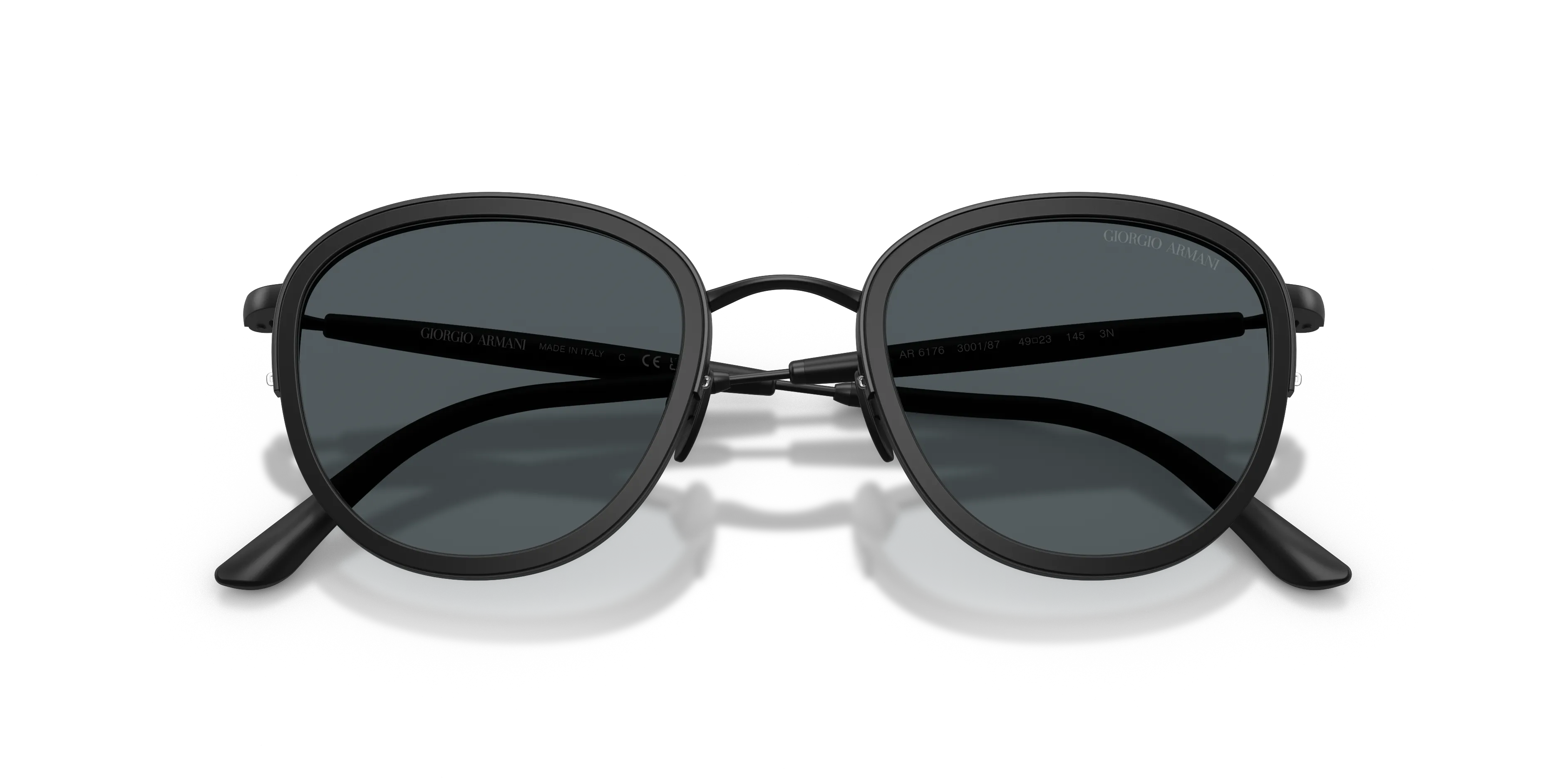 Giorgio Armani AR6176 300187 Occhiali da sole Metallo Nero Grigio Pantos Normale - immagine 2