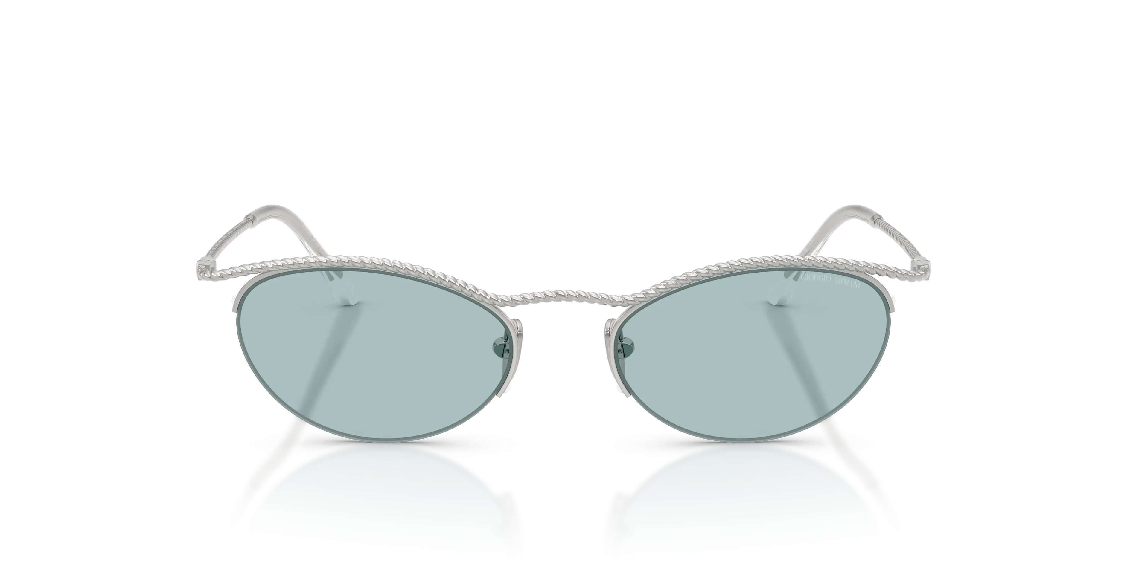 Giorgio Armani AR6175 301572 Occhiali da sole Metallo Argento Blu Farfalla Normale - immagine 3
