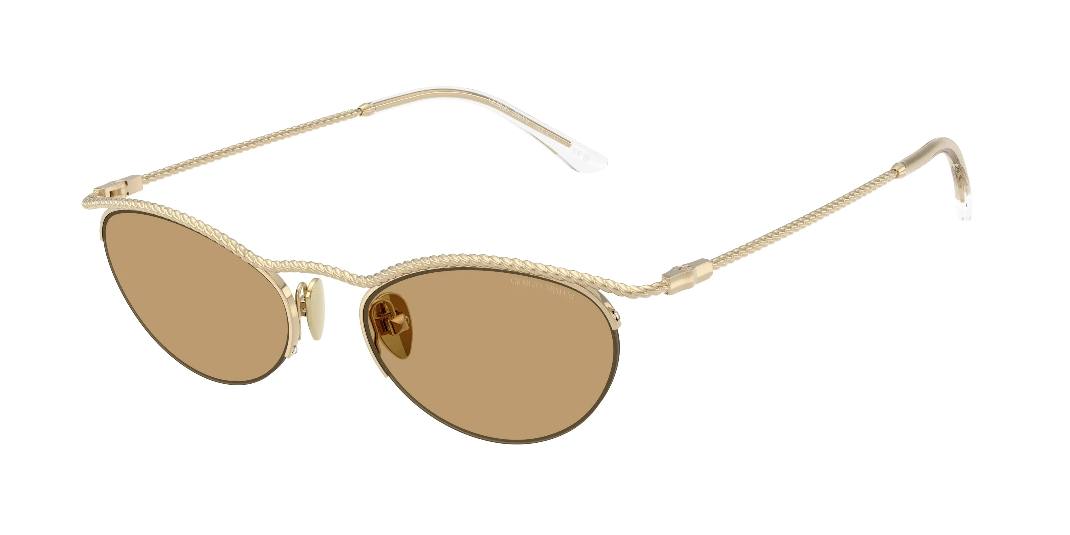 Giorgio Armani AR6175 301373 Occhiali da sole Metallo Oro Marrone Farfalla Normale - immagine 1