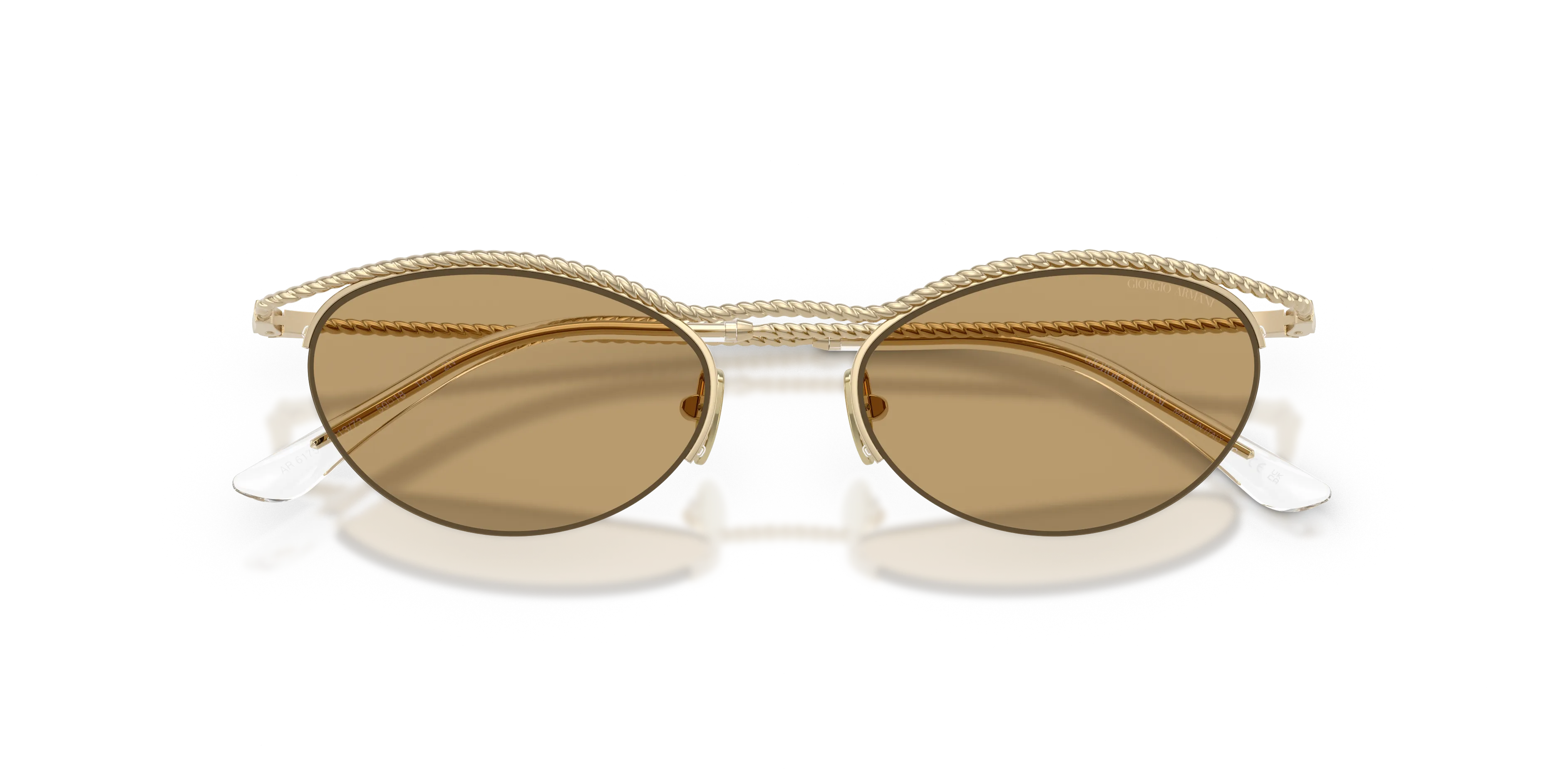 Giorgio Armani AR6175 301373 Occhiali da sole Metallo Oro Marrone Farfalla Normale - immagine 2
