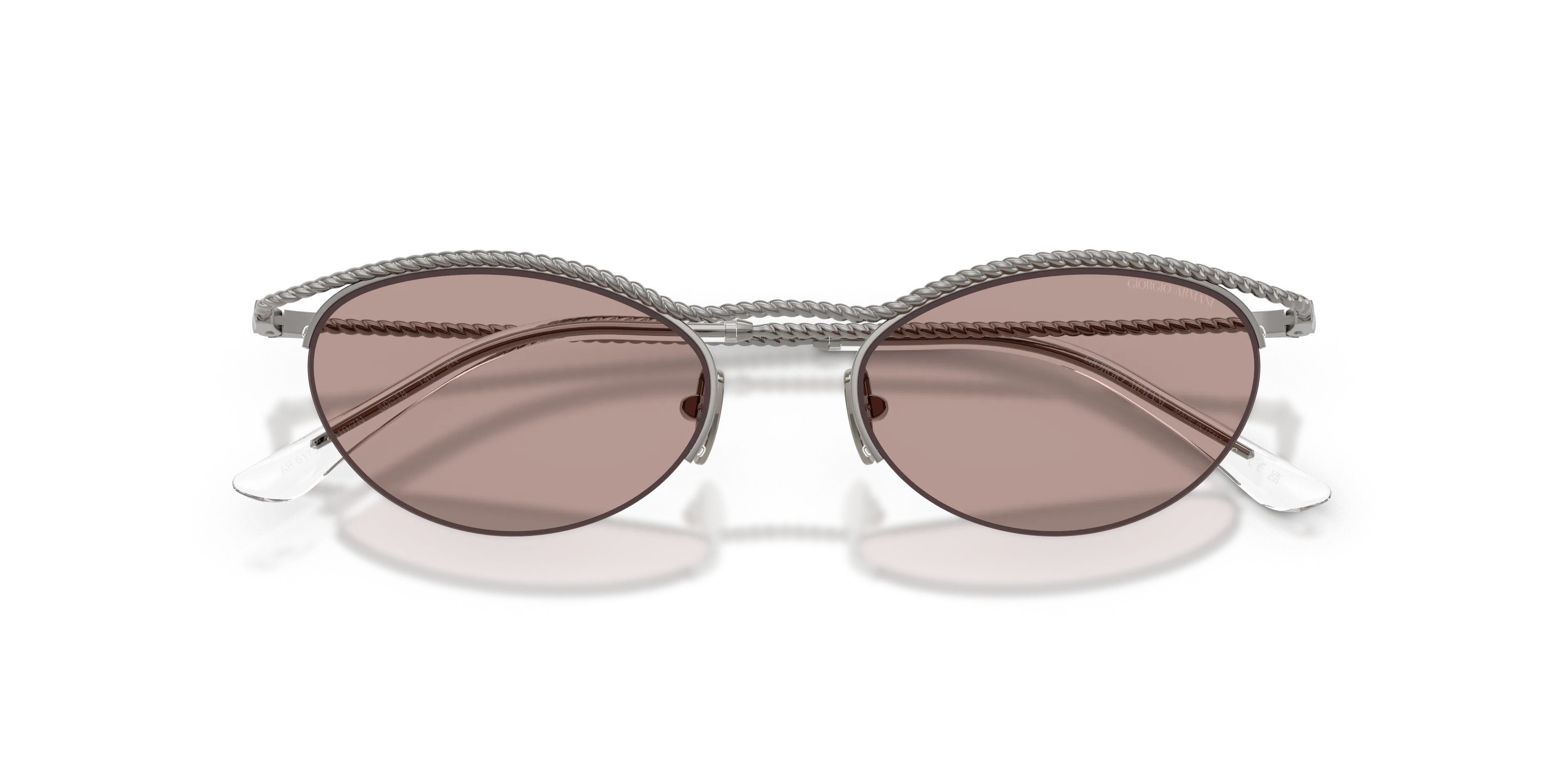 Giorgio Armani AR6175 30107N Occhiali da sole Metallo Grigio Marrone Farfalla Normale - immagine 2
