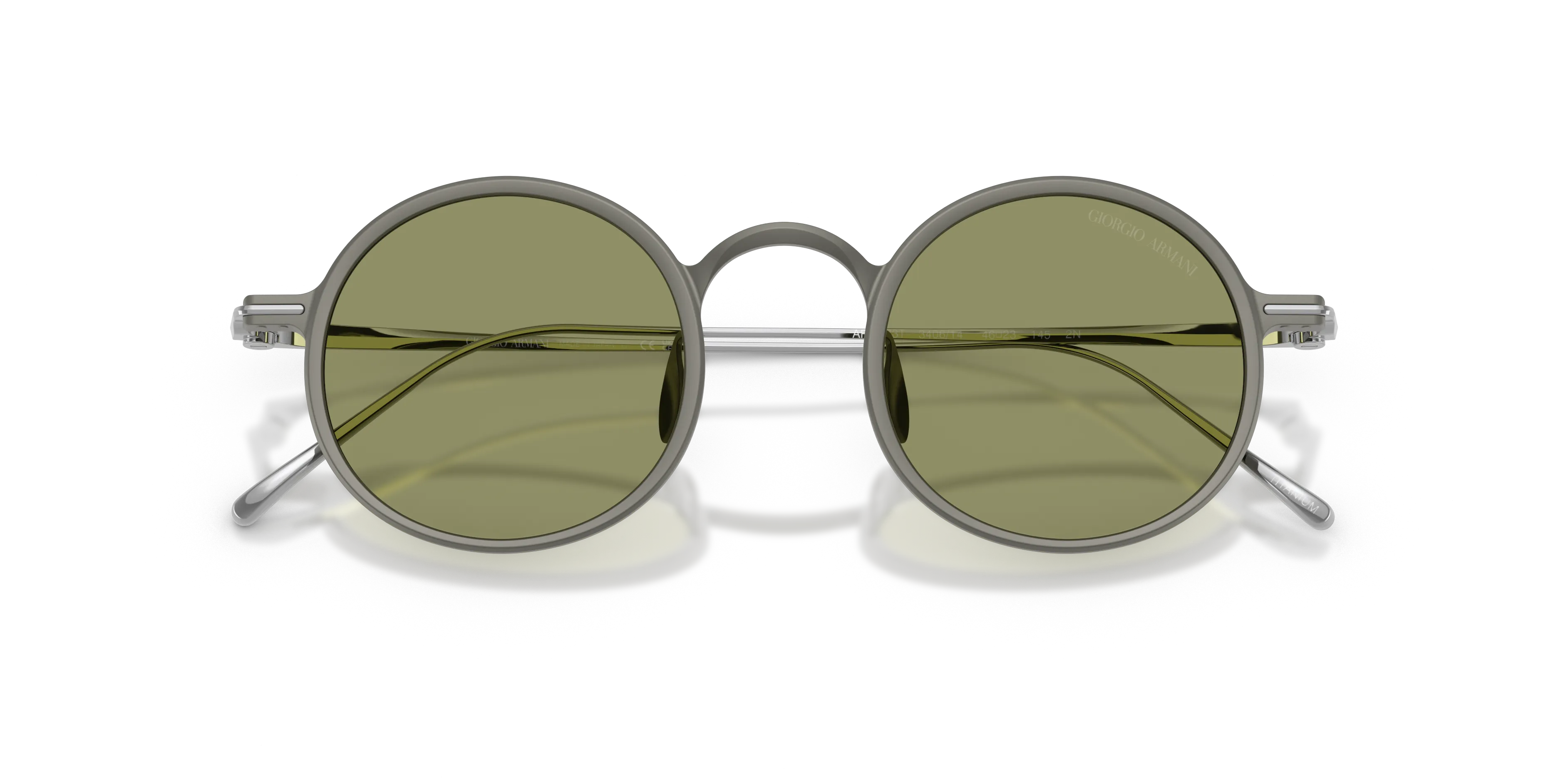 Giorgio Armani AR6173T 340614 Occhiali da sole Titanio Grigio Verde Pantos Normale - immagine 2