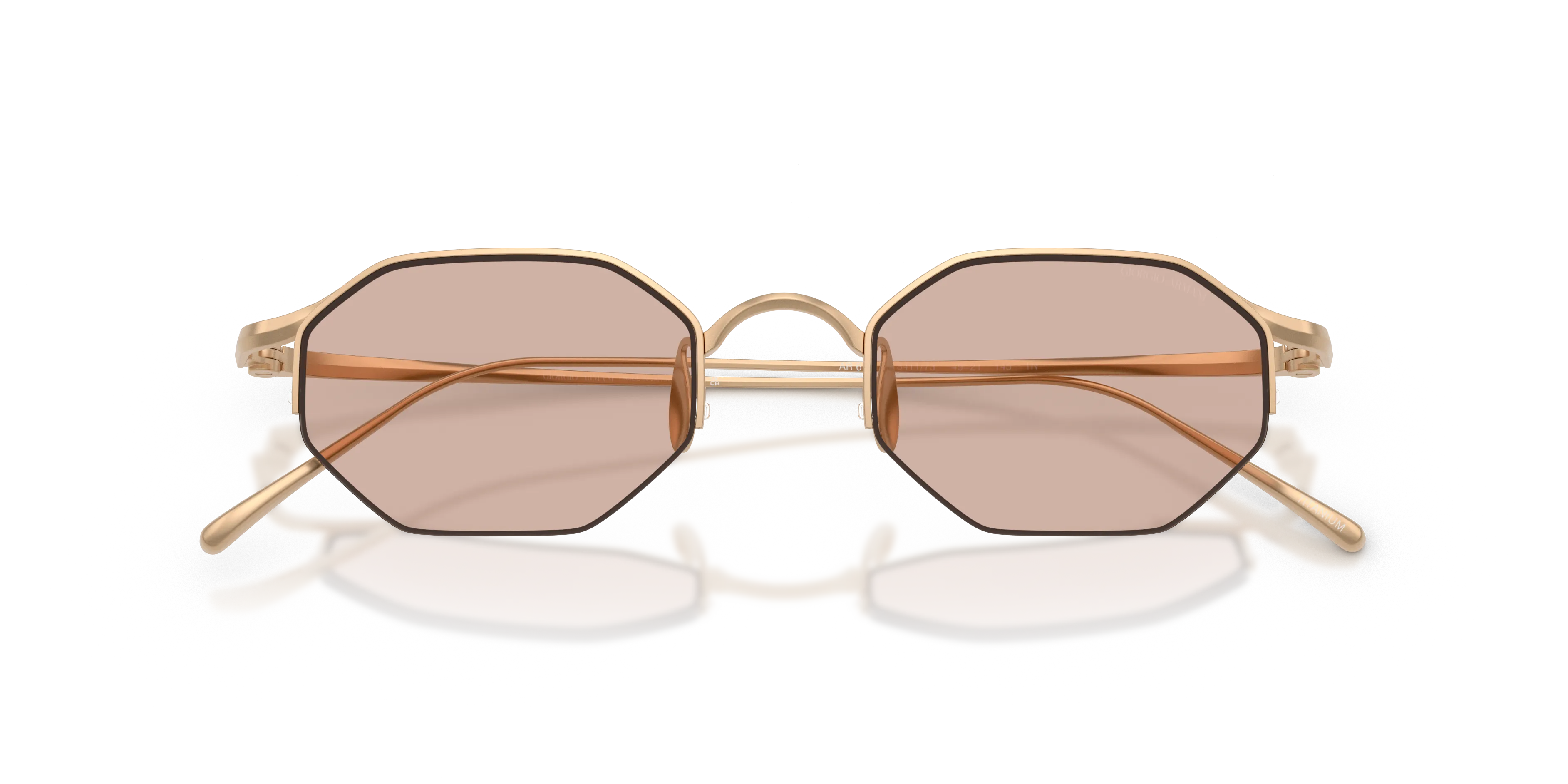 Giorgio Armani AR6171T 341173 Occhiali da sole Titanio Oro Marrone Squadrata Normale - immagine 2