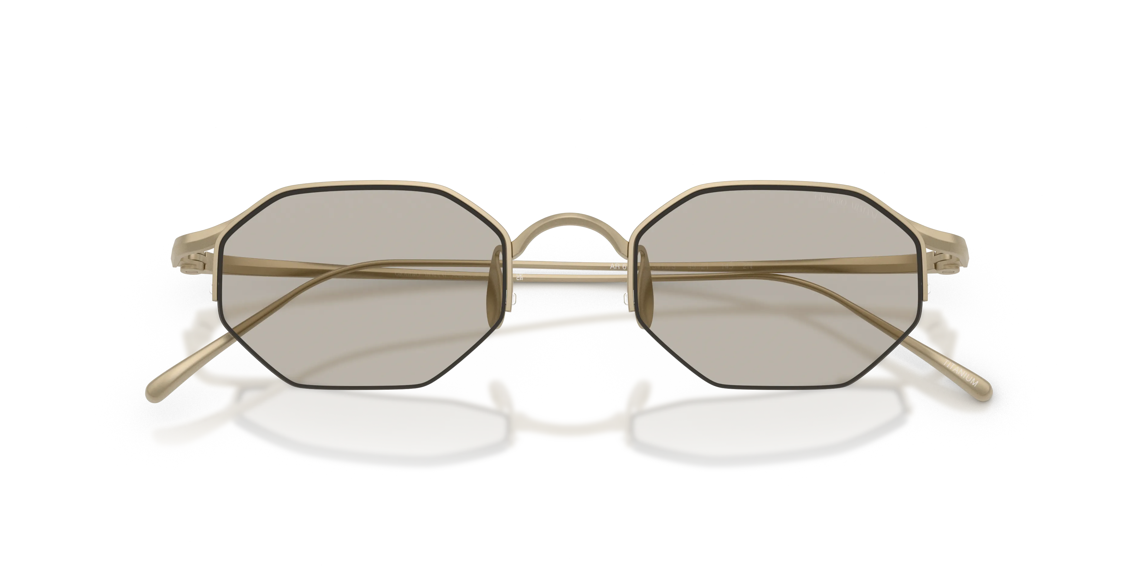 Giorgio Armani AR6171T 3410/3 Occhiali da sole Titanio Oro Marrone Squadrata Normale - immagine 2