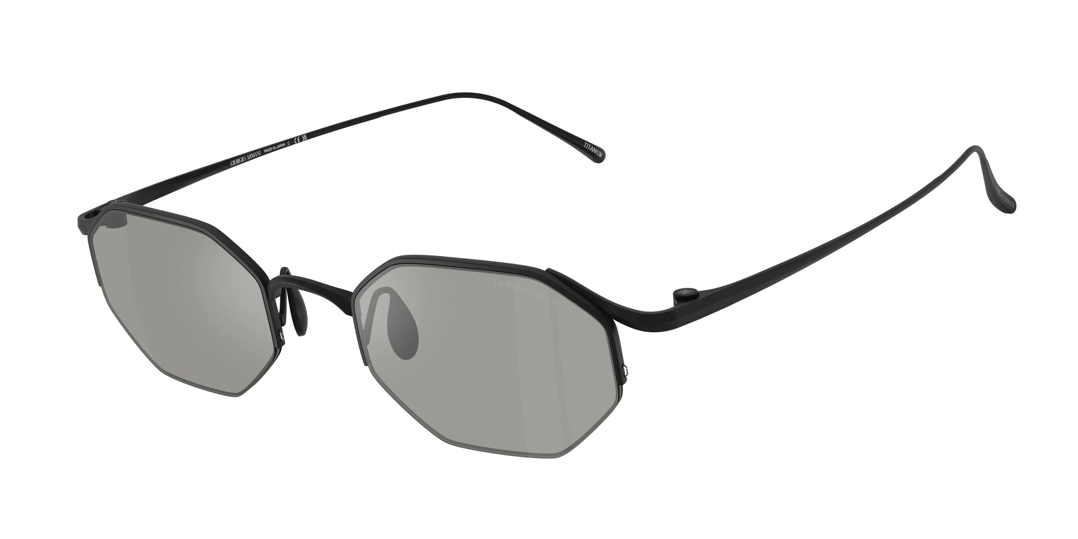 Giorgio Armani AR6171T 34046G Occhiali da sole Titanio Nero Grigio Squadrata Specchiate - immagine 1
