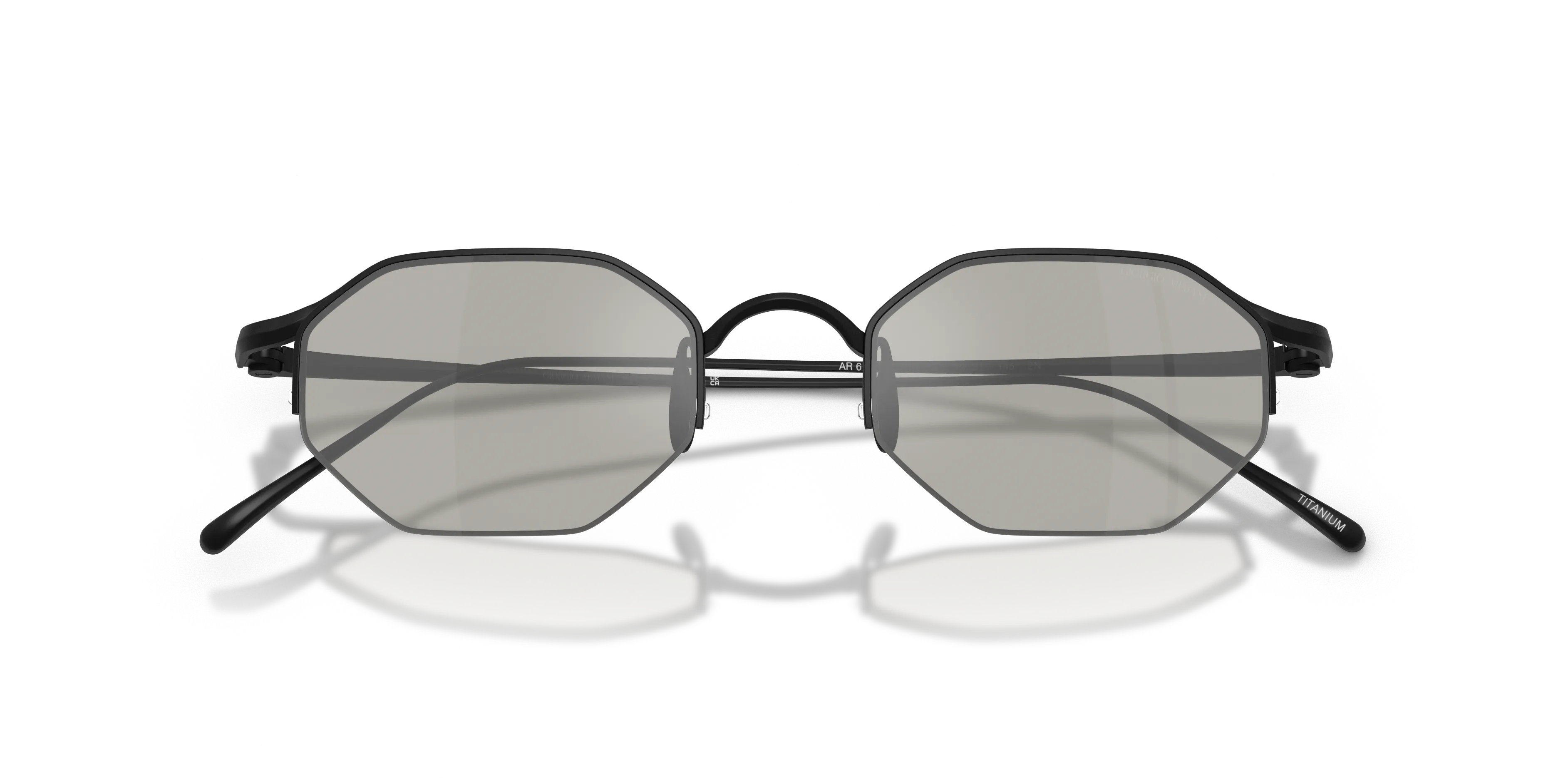 Giorgio Armani AR6171T 34046G Occhiali da sole Titanio Nero Grigio Squadrata Specchiate - immagine 2