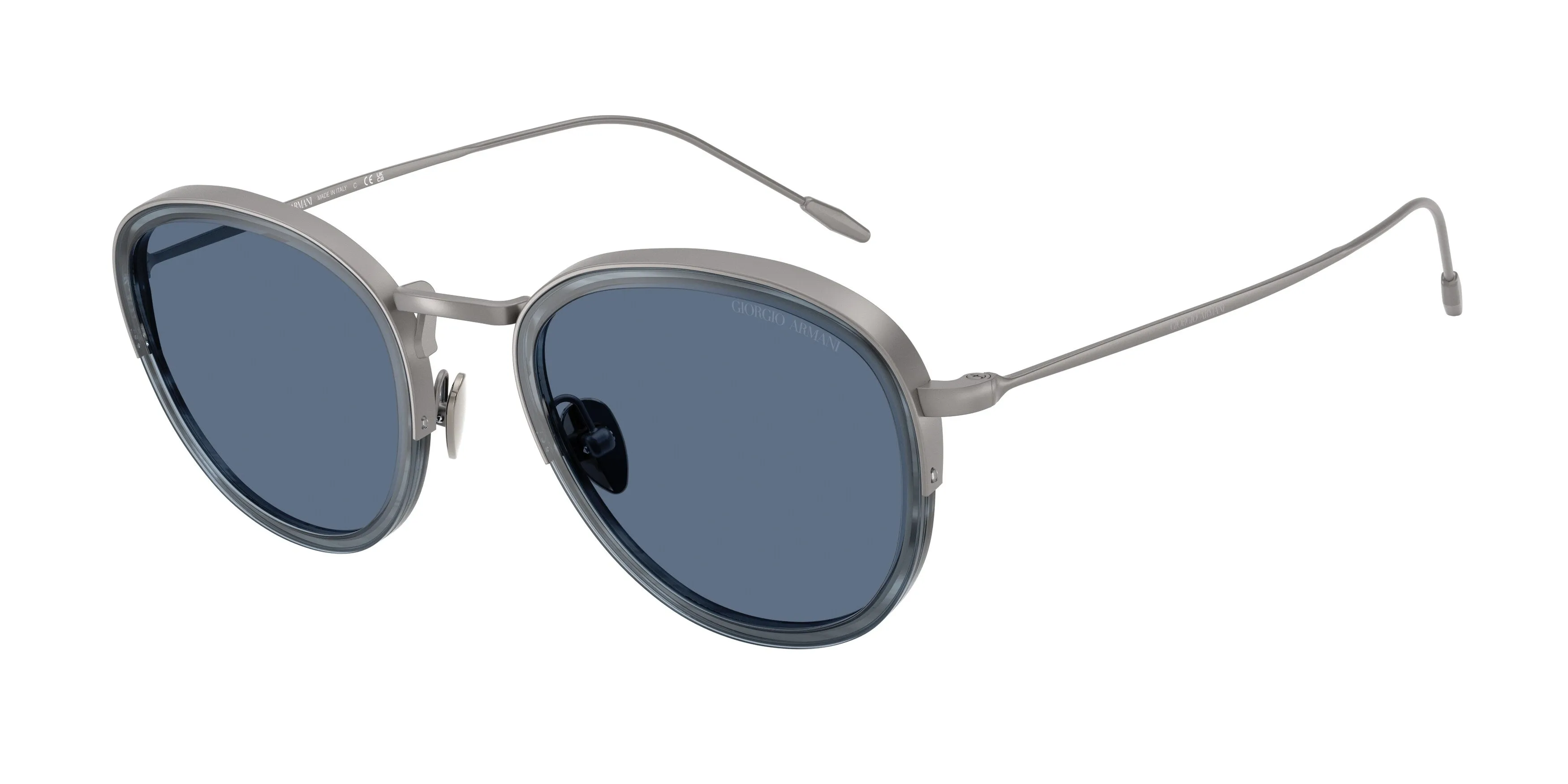 Giorgio Armani AR6068 300380 Occhiali da sole Metallo Grigio Blu Rotonda Normale - immagine 1
