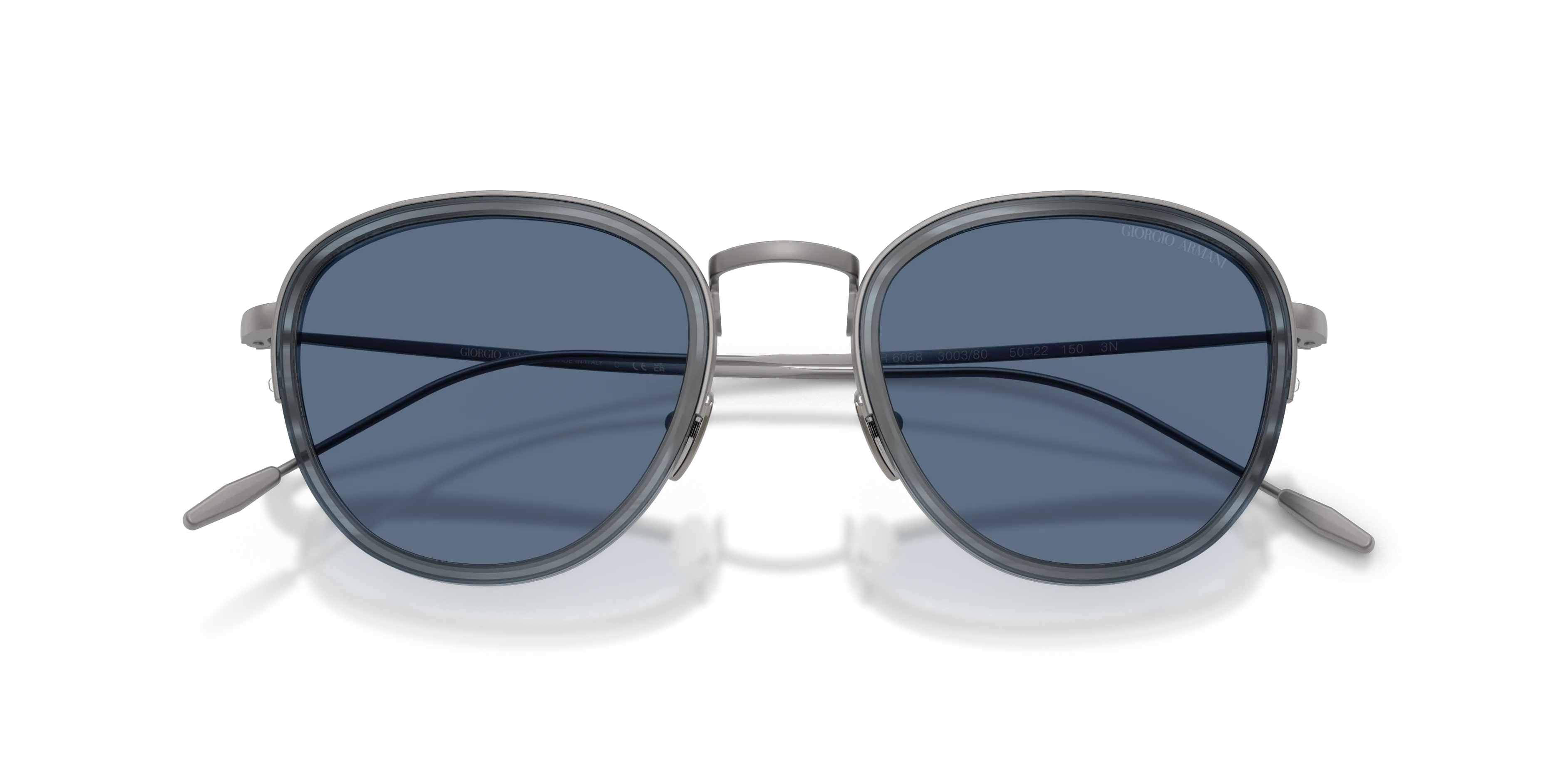 Giorgio Armani AR6068 300380 Occhiali da sole Metallo Grigio Blu Rotonda Normale - immagine 2