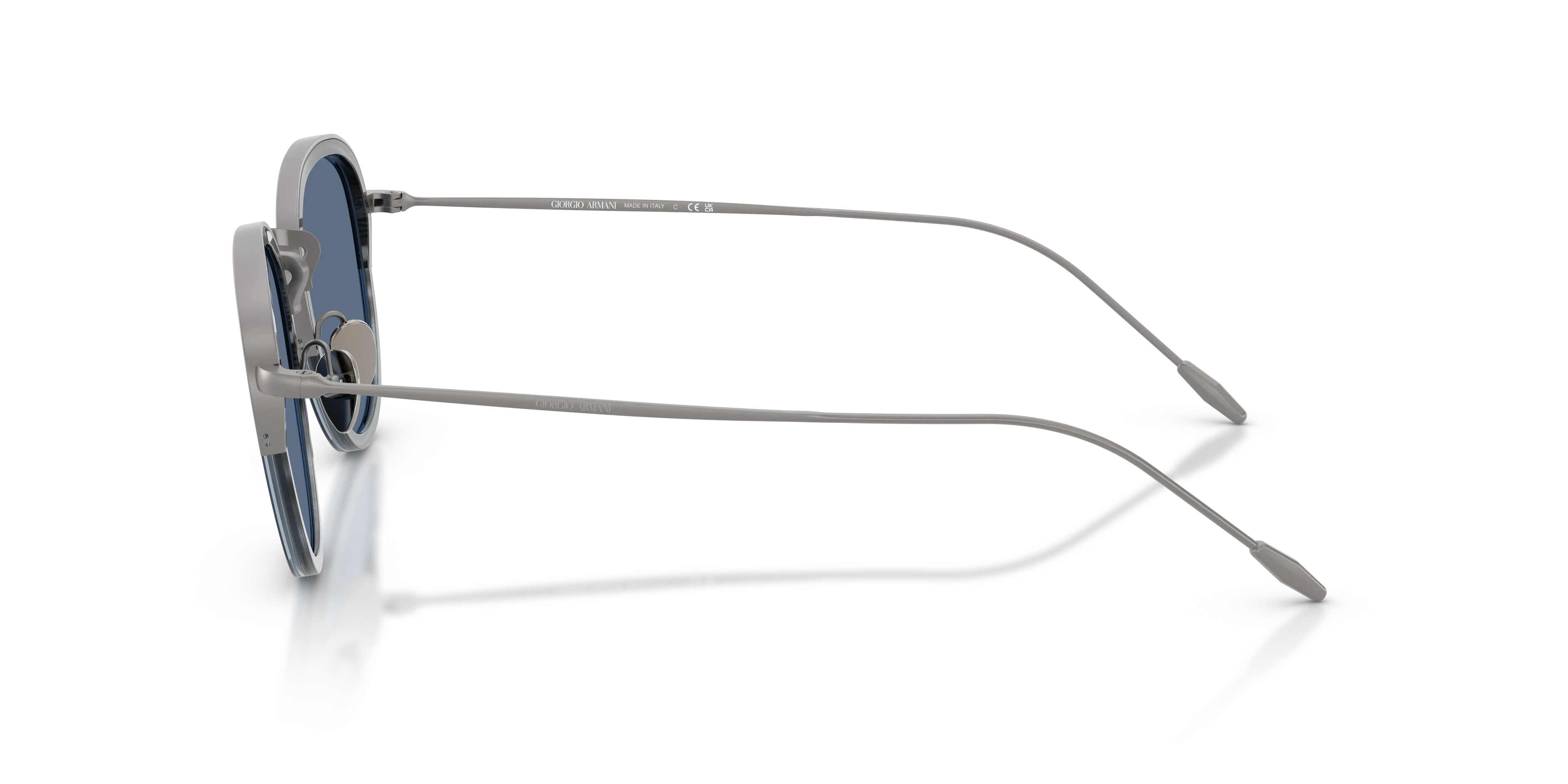 Giorgio Armani AR6068 300380 Occhiali da sole Metallo Grigio Blu Rotonda Normale - immagine 4
