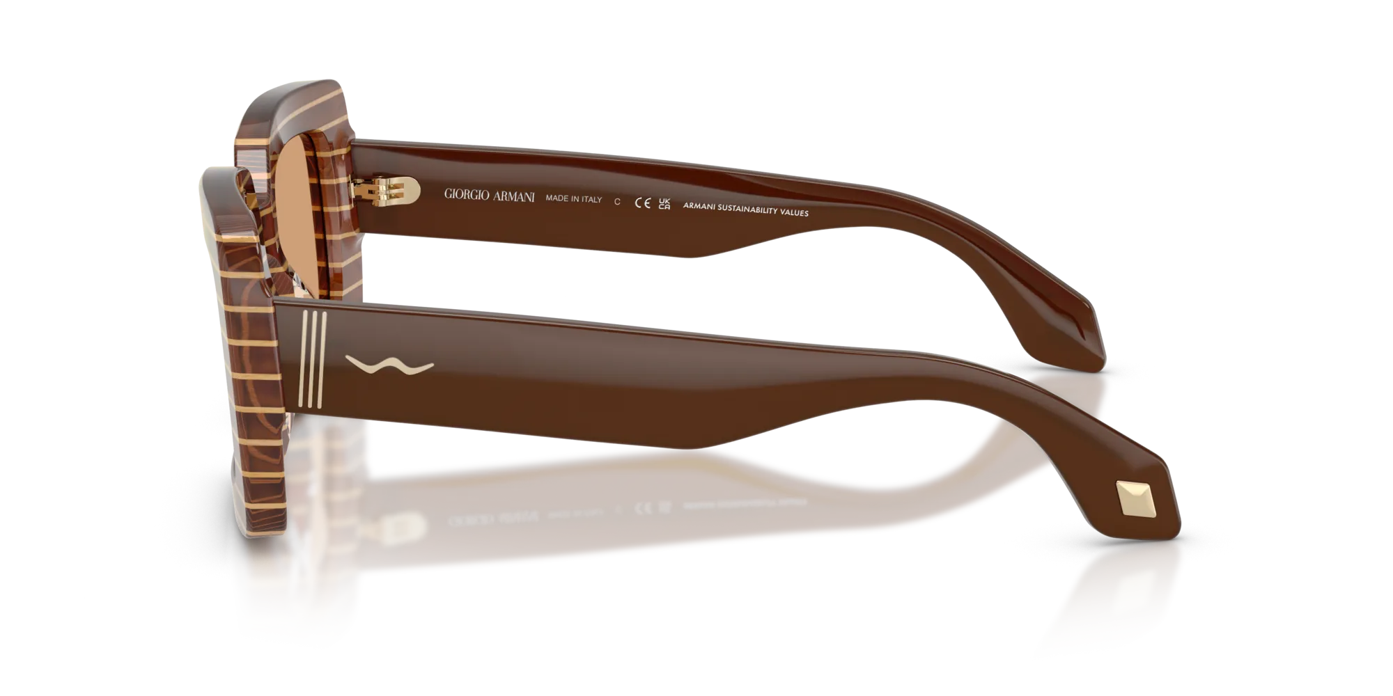 Giorgio Armani AR8241U 63112S Occhiali da sole Acetato Rosa Arancione Squadrata Normale Specchiato - immagine 4