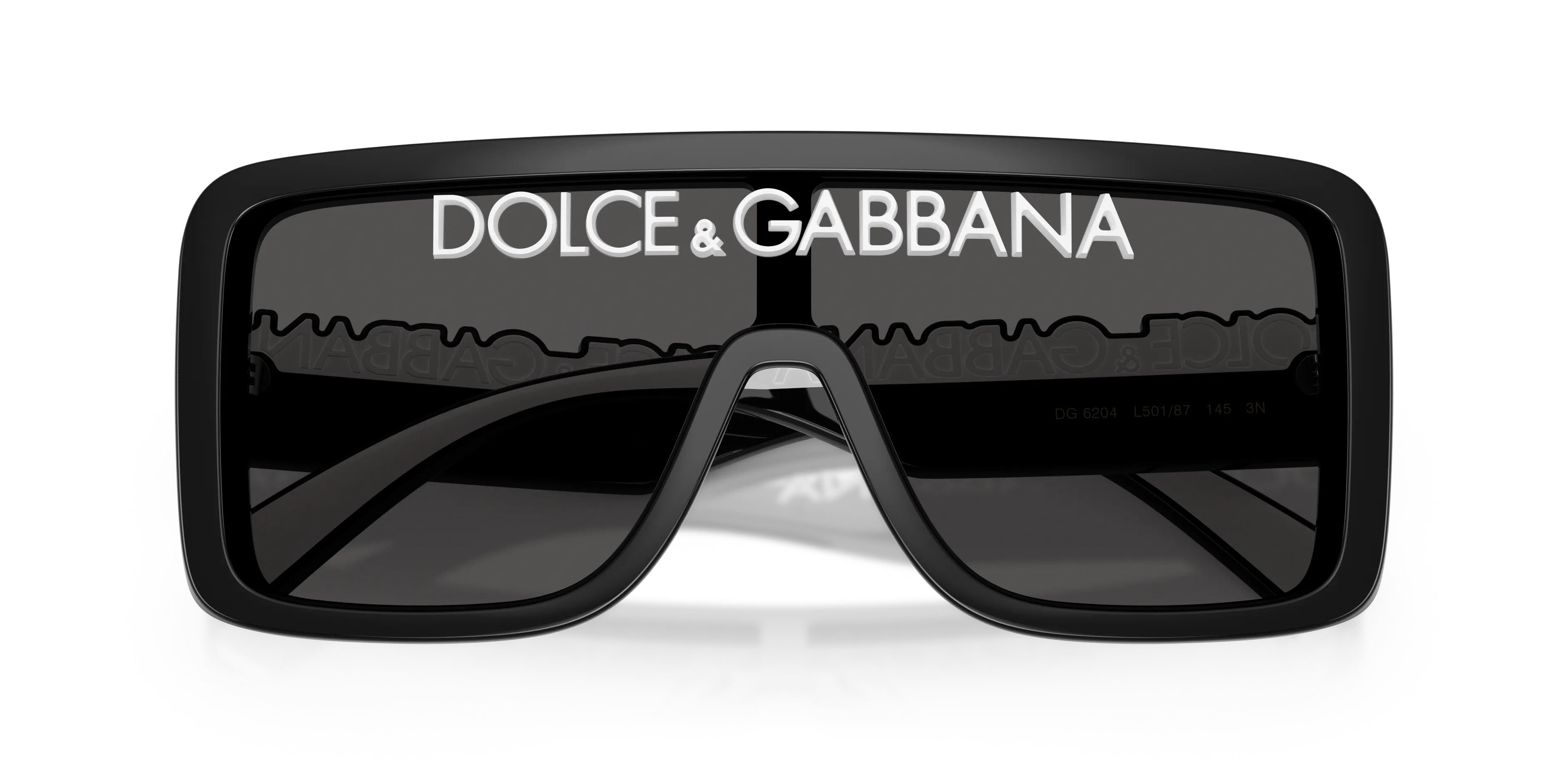 Dolce & Gabbana DG6204 L50187 Occhiali da sole Iniettato Nero Grigio Squadrata Normale - immagine 2