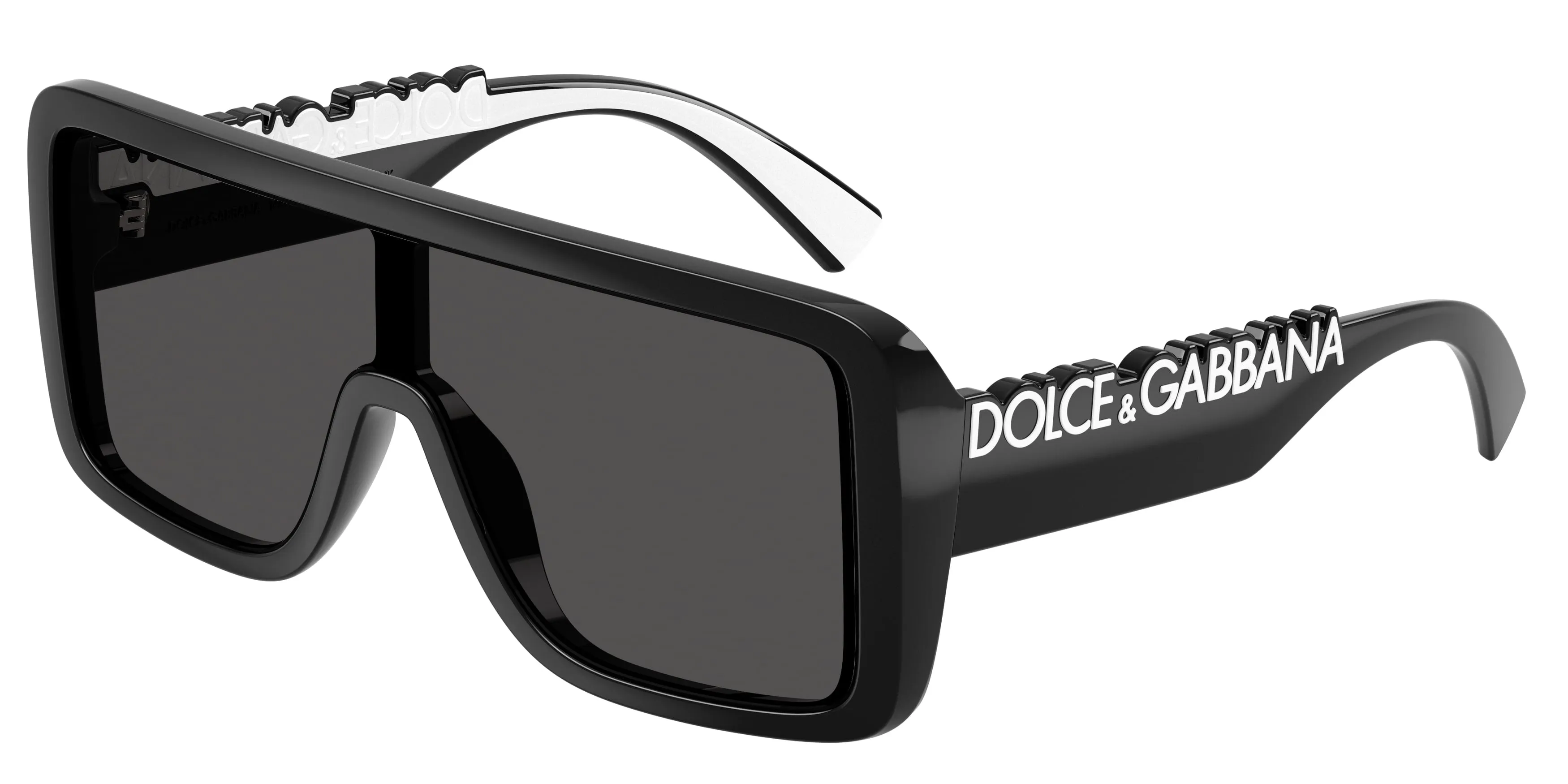 Dolce & Gabbana DG6204 501/87 Occhiali da sole Iniettato Nero Grigio Squadrata Normale - immagine 1