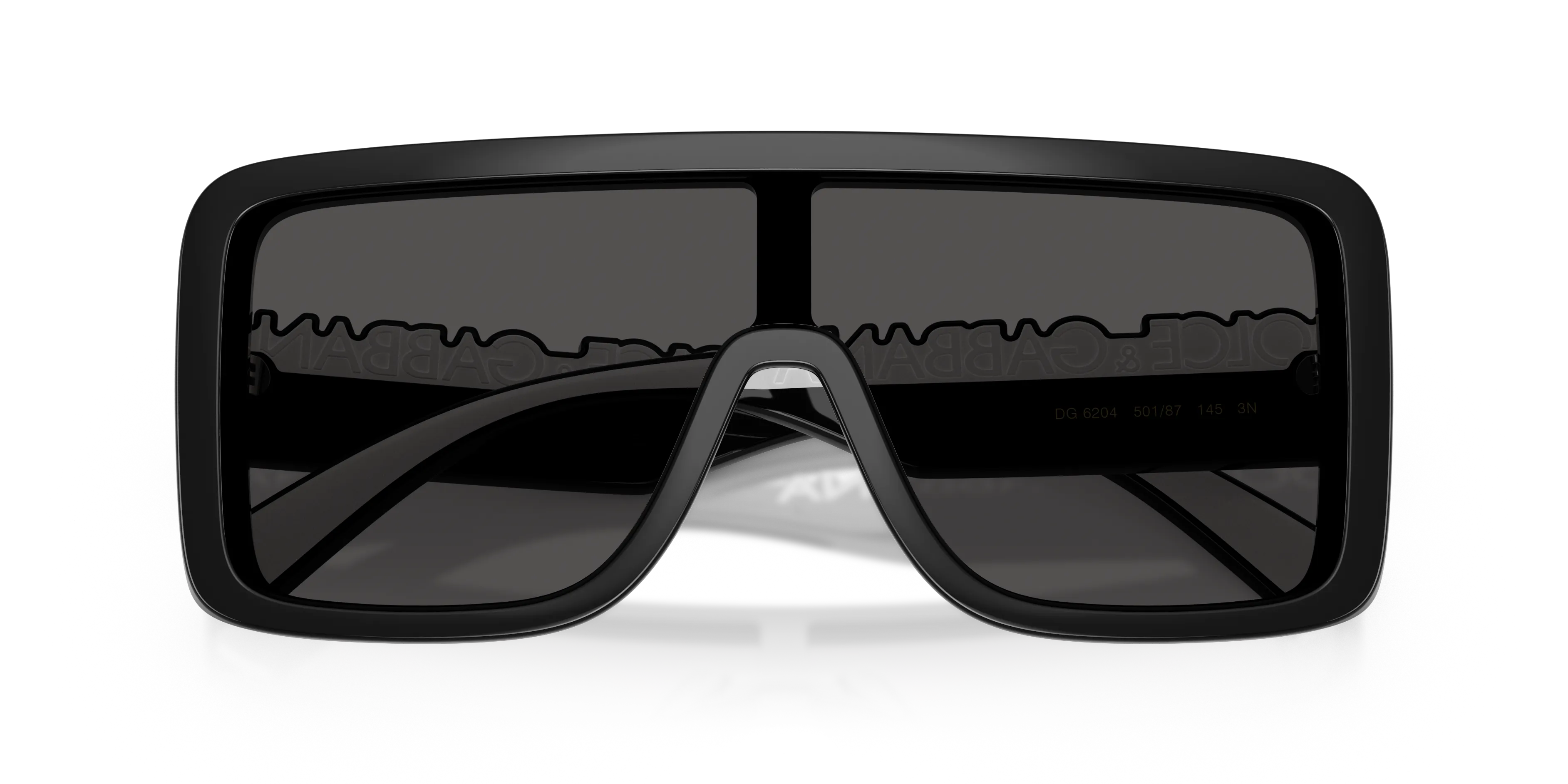 Dolce & Gabbana DG6204 501/87 Occhiali da sole Iniettato Nero Grigio Squadrata Normale - immagine 2