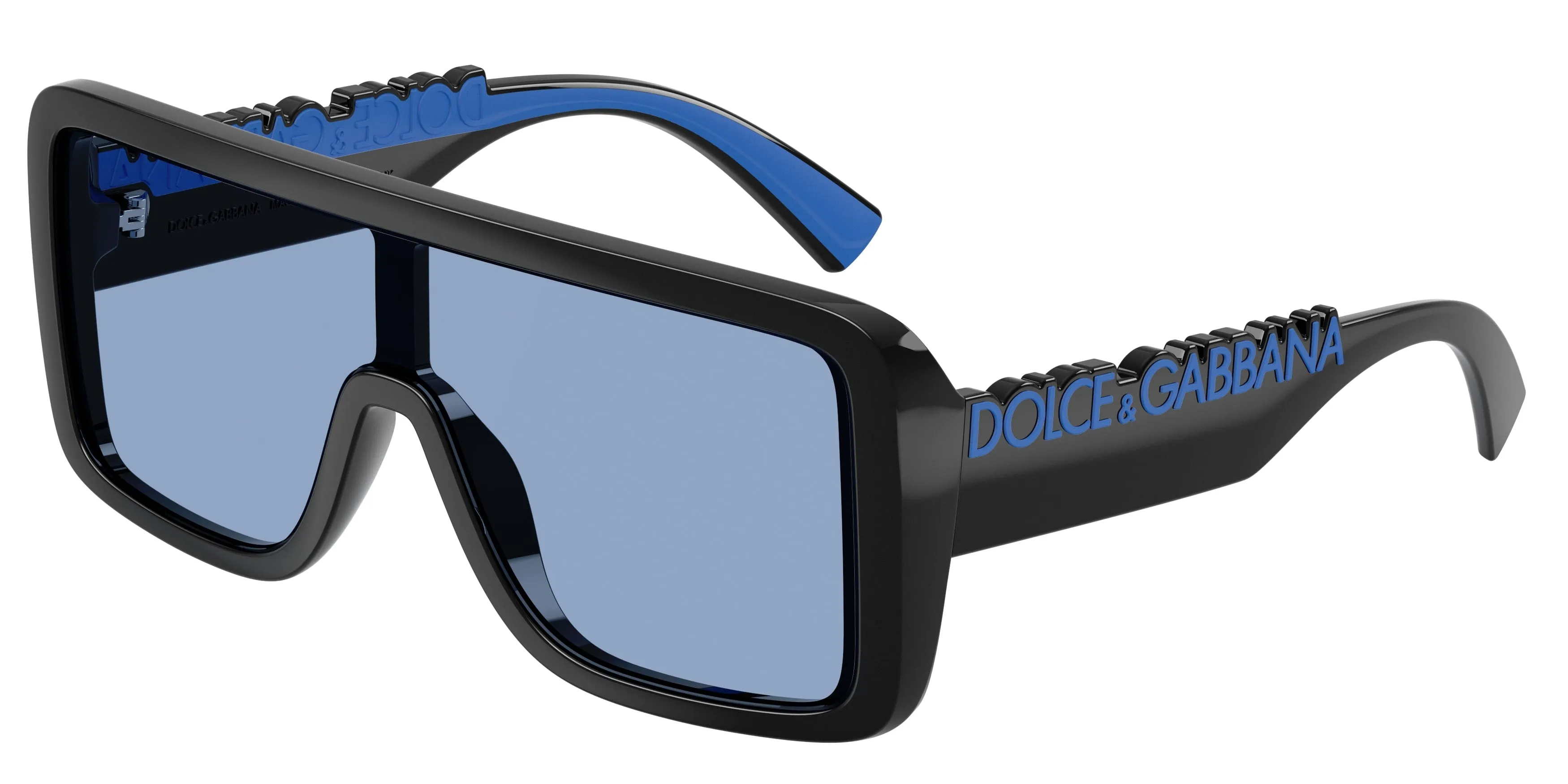 Dolce & Gabbana DG6204 501/80 Occhiali da sole Iniettato Nero Blu Squadrata Normale - immagine 1
