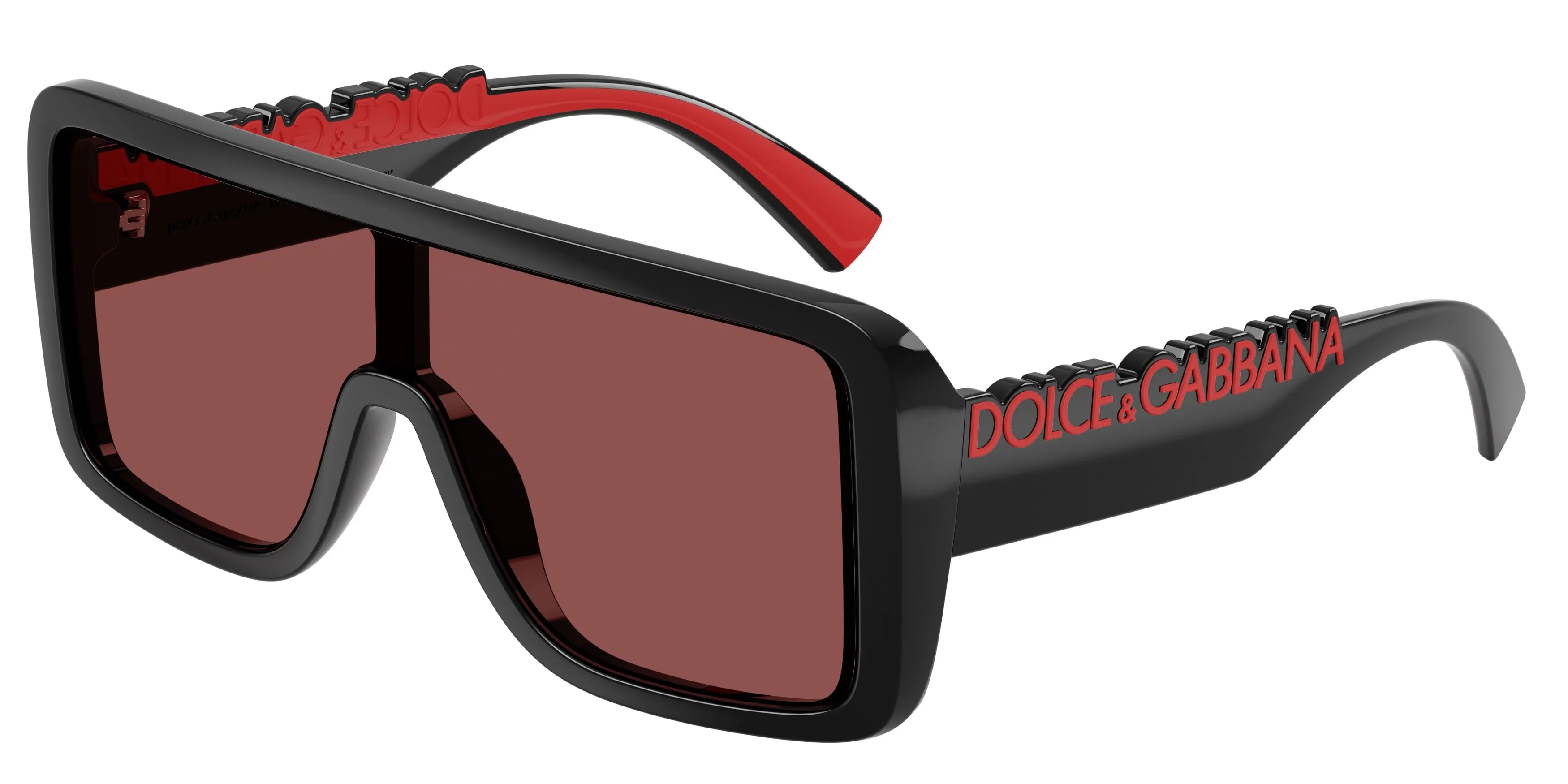 Dolce & Gabbana DG6204 501/75 Occhiali da sole Iniettato Nero Viola Squadrata Normale - immagine 1