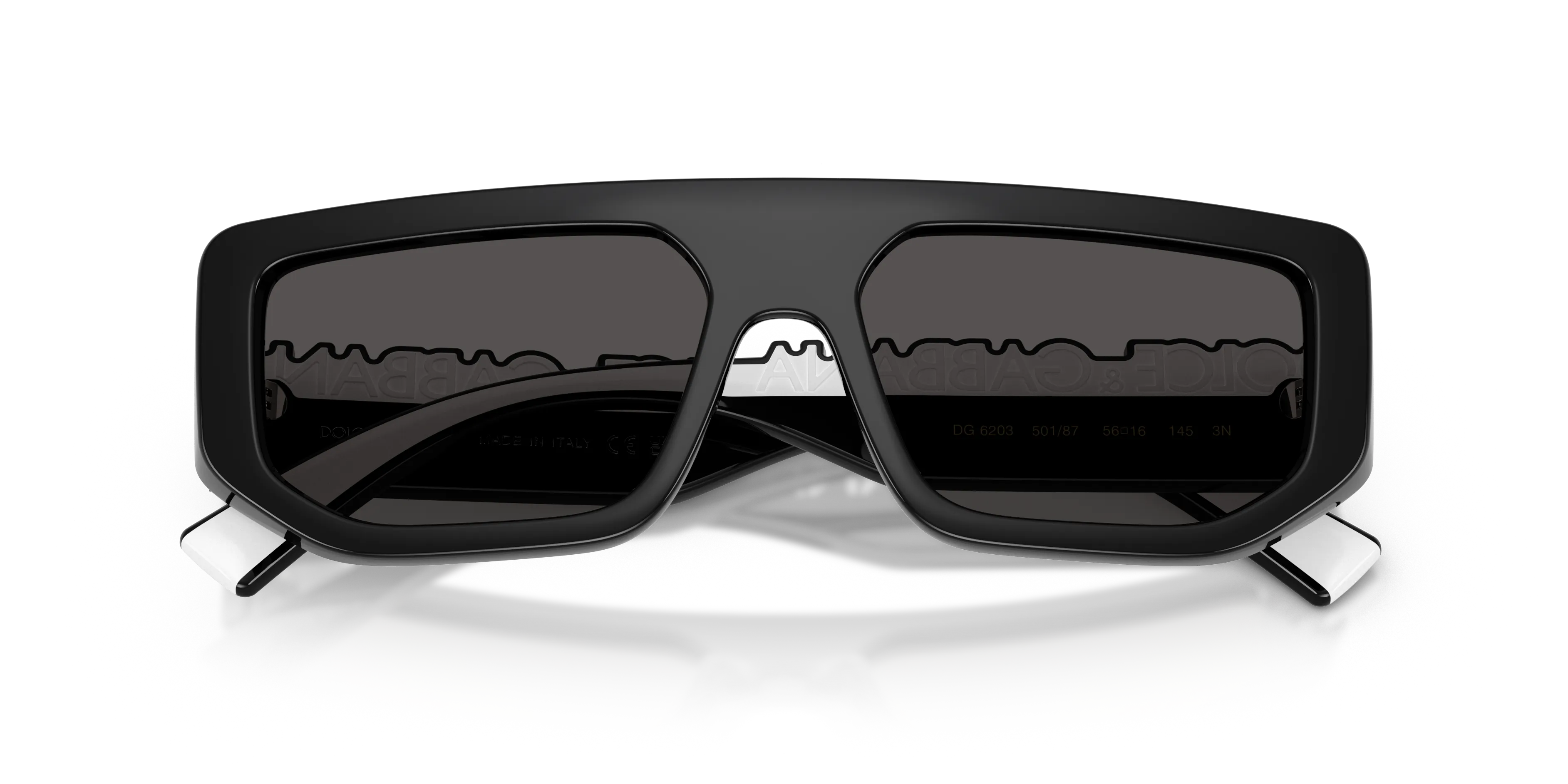Dolce & Gabbana DG6203 501/87 Occhiali da sole Iniettato Nero Grigio Squadrata Normale - immagine 2