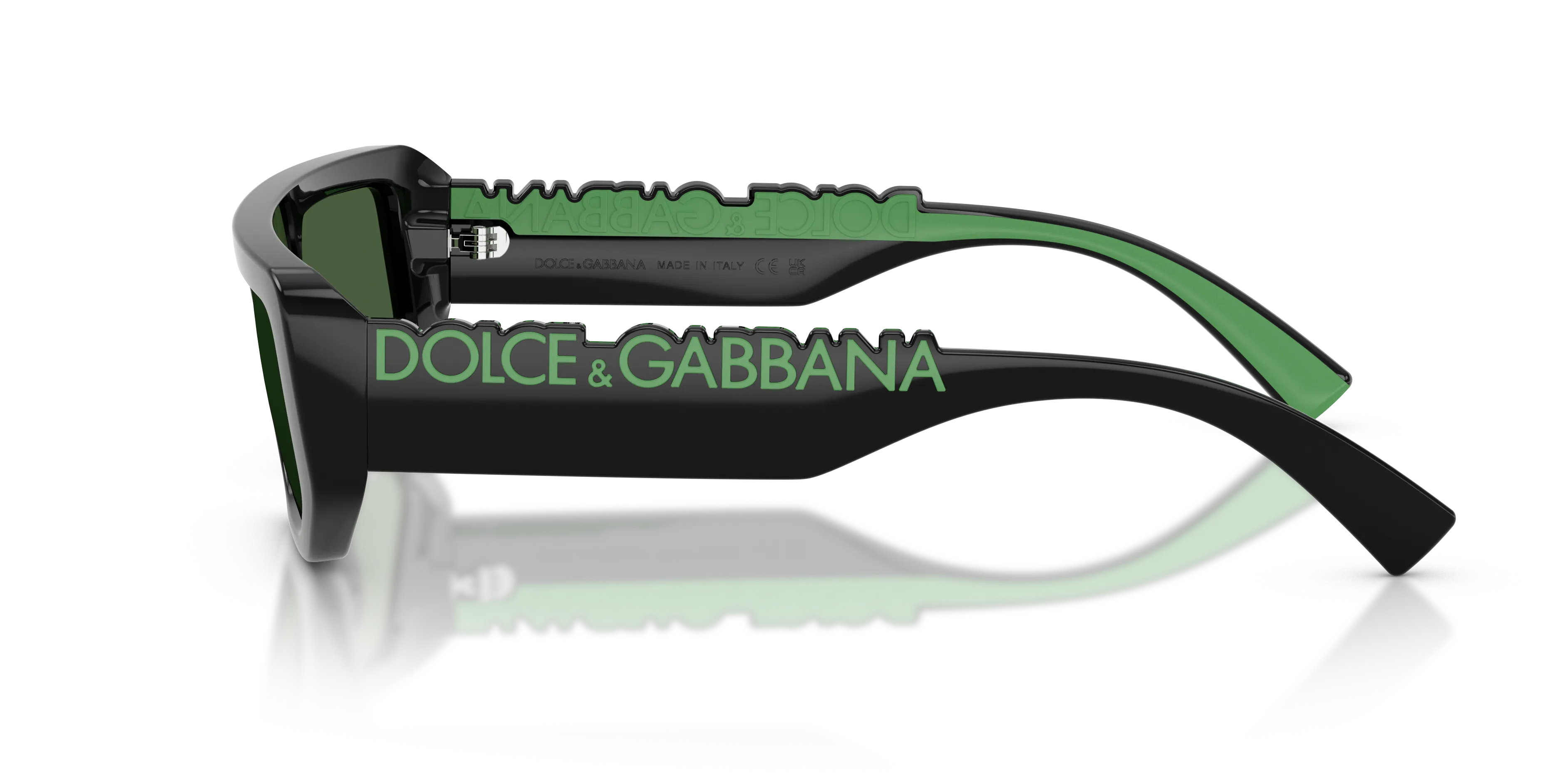 Dolce & Gabbana DG6203 501/71 Occhiali da sole Iniettato Nero Verde Squadrata Normale - immagine 4