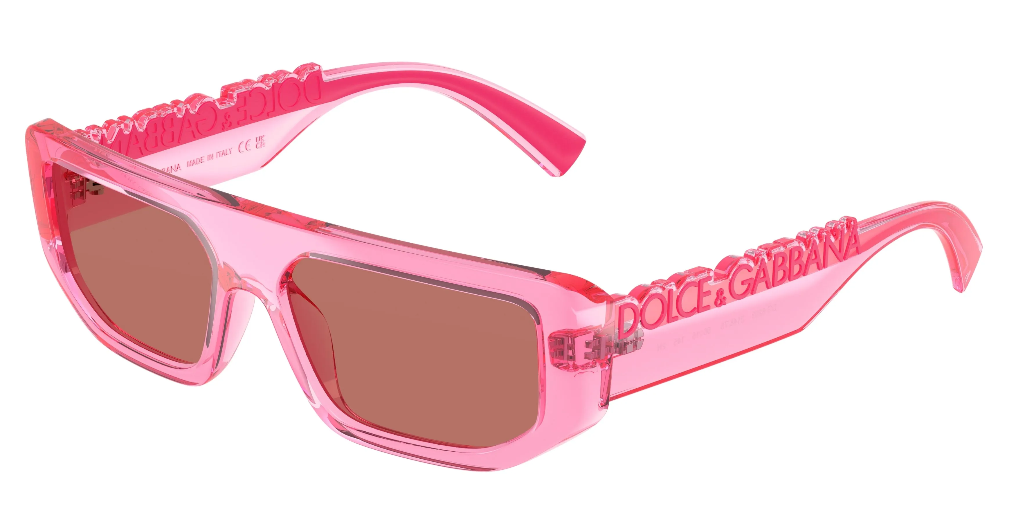 Dolce & Gabbana DG6203 314875 Occhiali da sole Iniettato Rosa Rosso Squadrata Normale - immagine 1