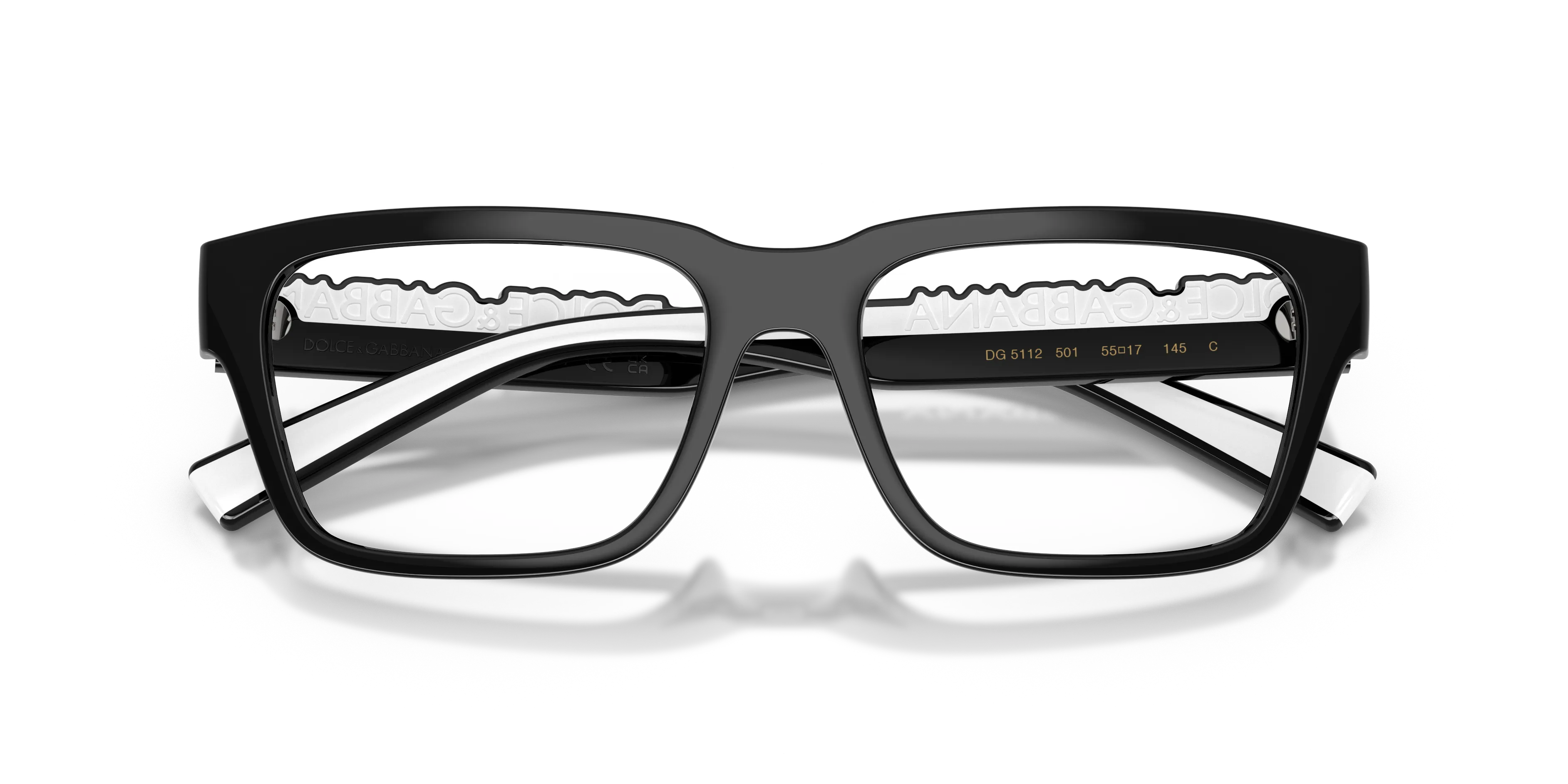 Dolce & Gabbana DG5112 501 Montature da vista Iniettato Nero Grigio Squadrata Normale - immagine 2