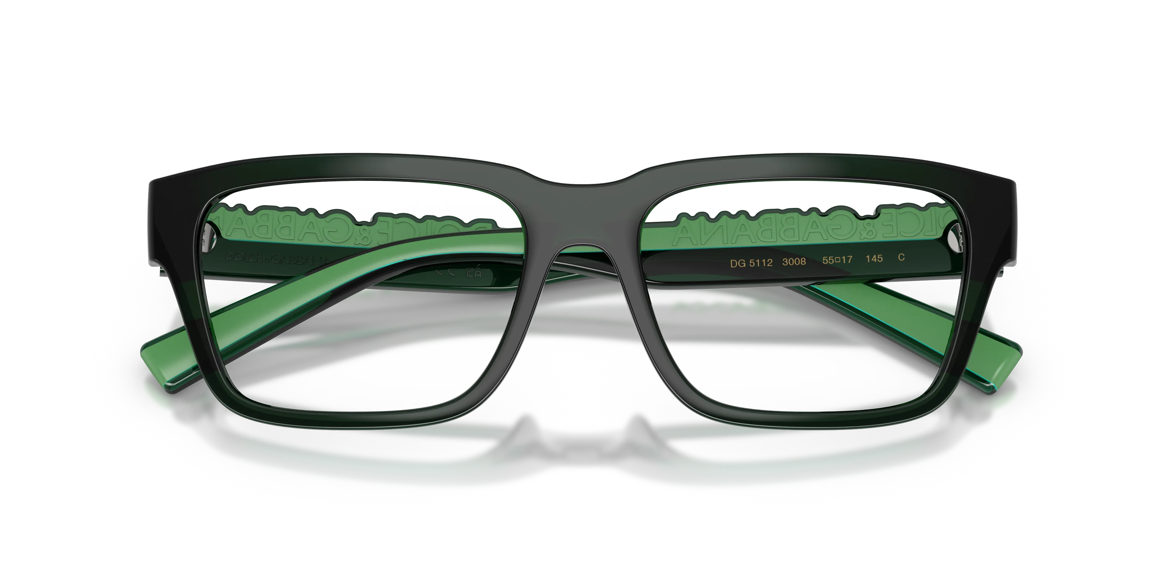 Dolce & Gabbana DG5112 3008 Montature da vista Iniettato Verde Squadrata Normale - immagine 2