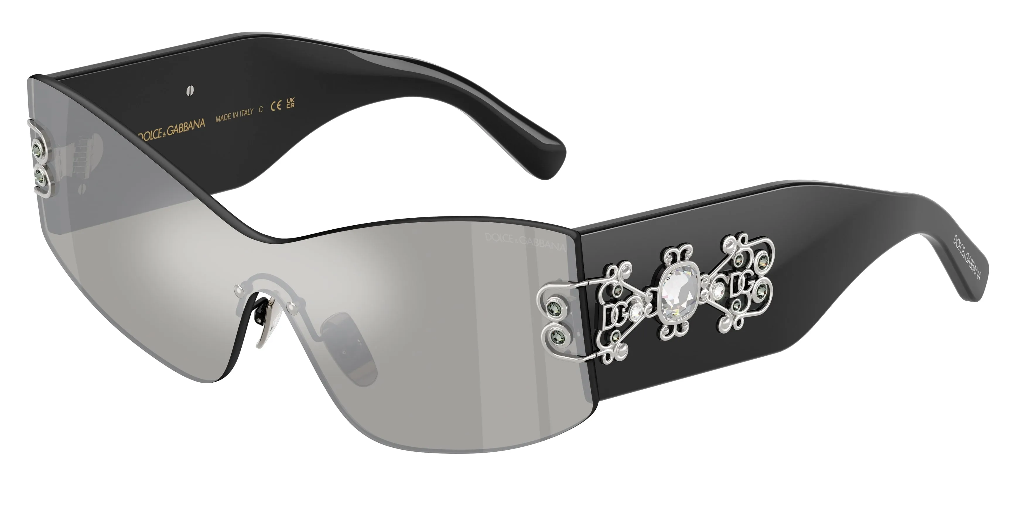 Dolce & Gabbana DG4526B 501/6G Occhiali da sole Acetato Nero Grigio Cat Eye Specchiate - immagine 1
