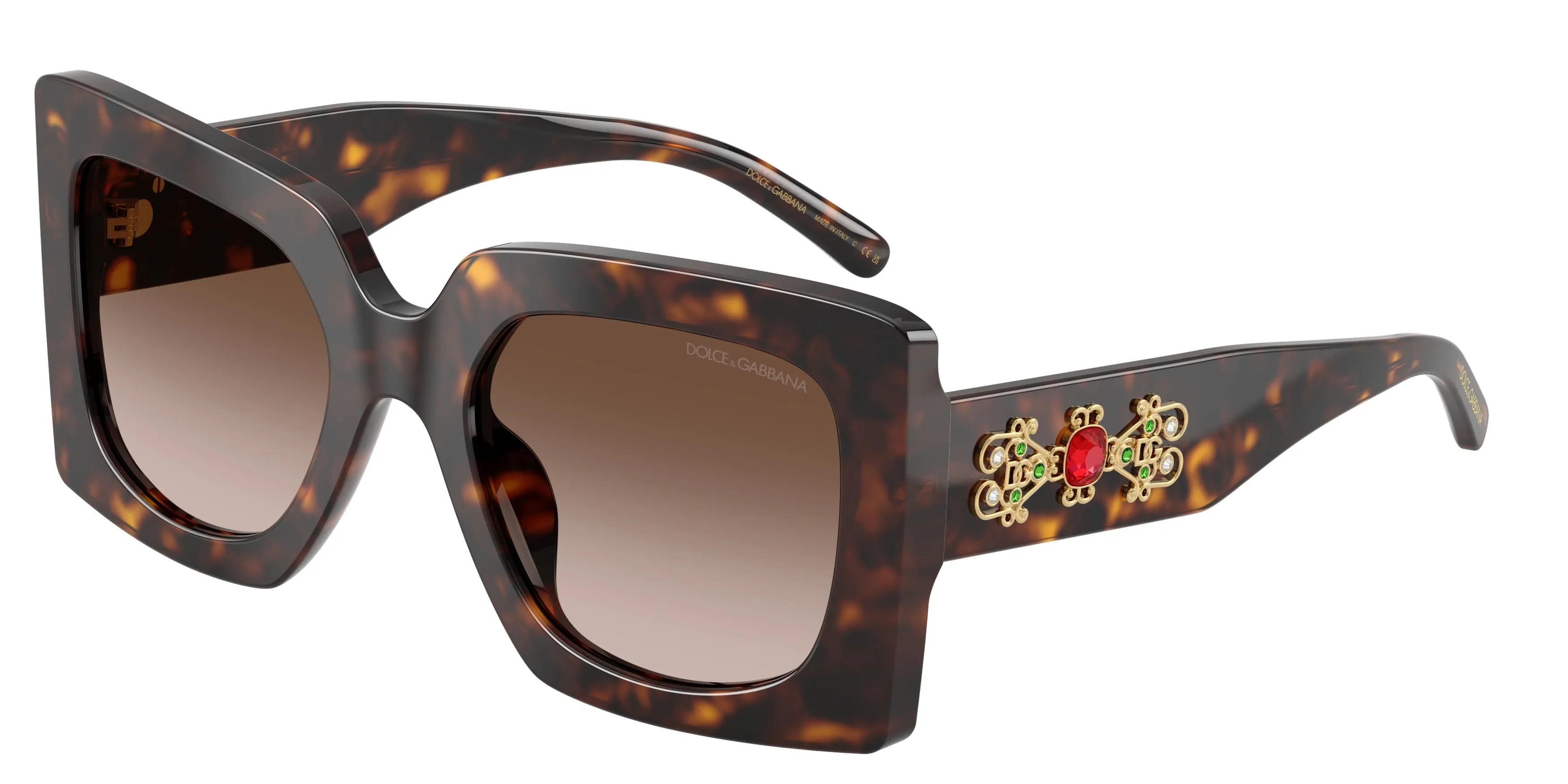 Dolce & Gabbana DG4525B 502/13 Occhiali da sole Acetato Tartaruga Marrone Squadrata Normale Sfumato - immagine 1
