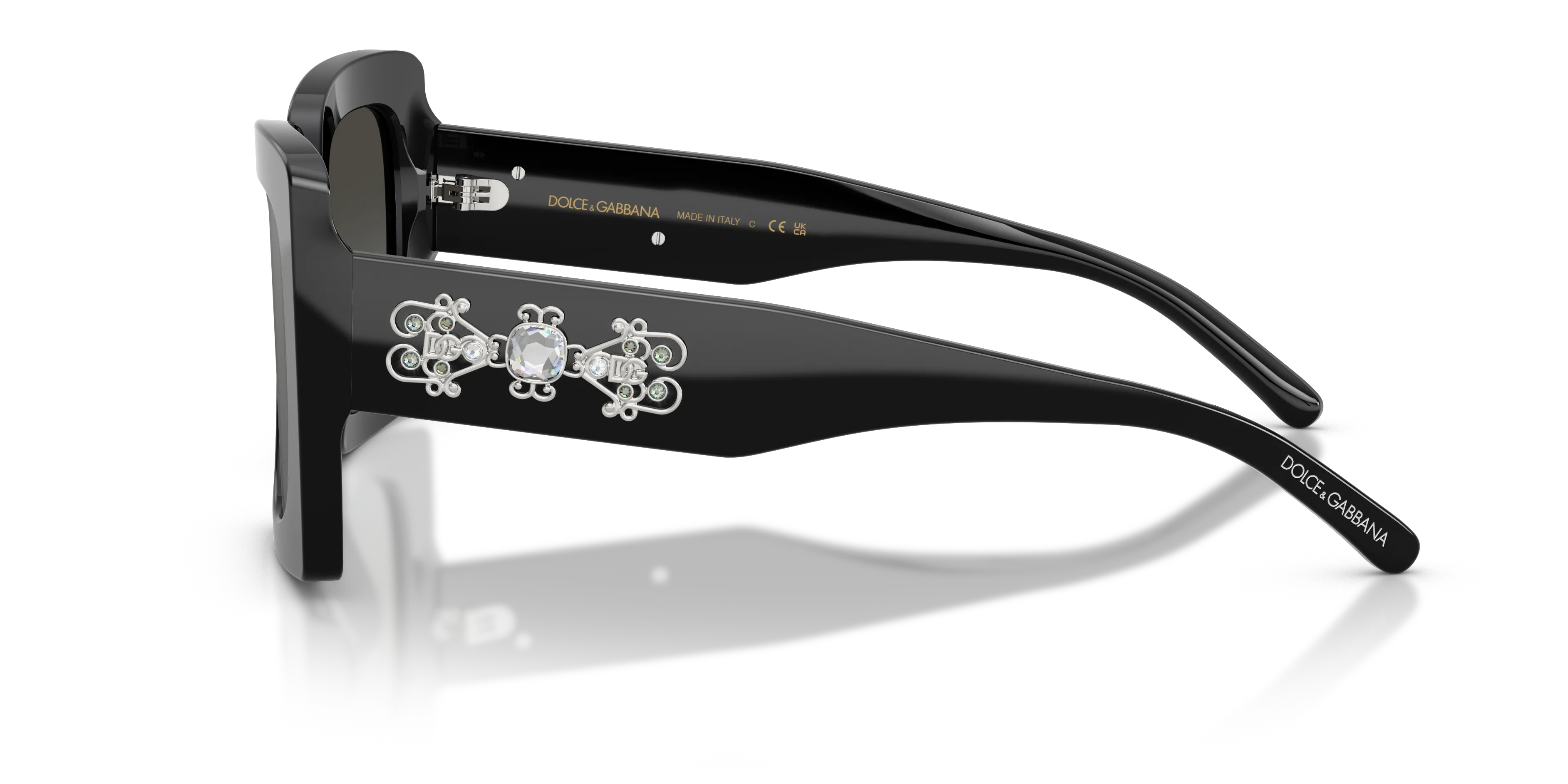 Dolce & Gabbana DG4525B 501/88 Occhiali da sole Acetato Nero Grigio Squadrata Normale Sfumato - immagine 4