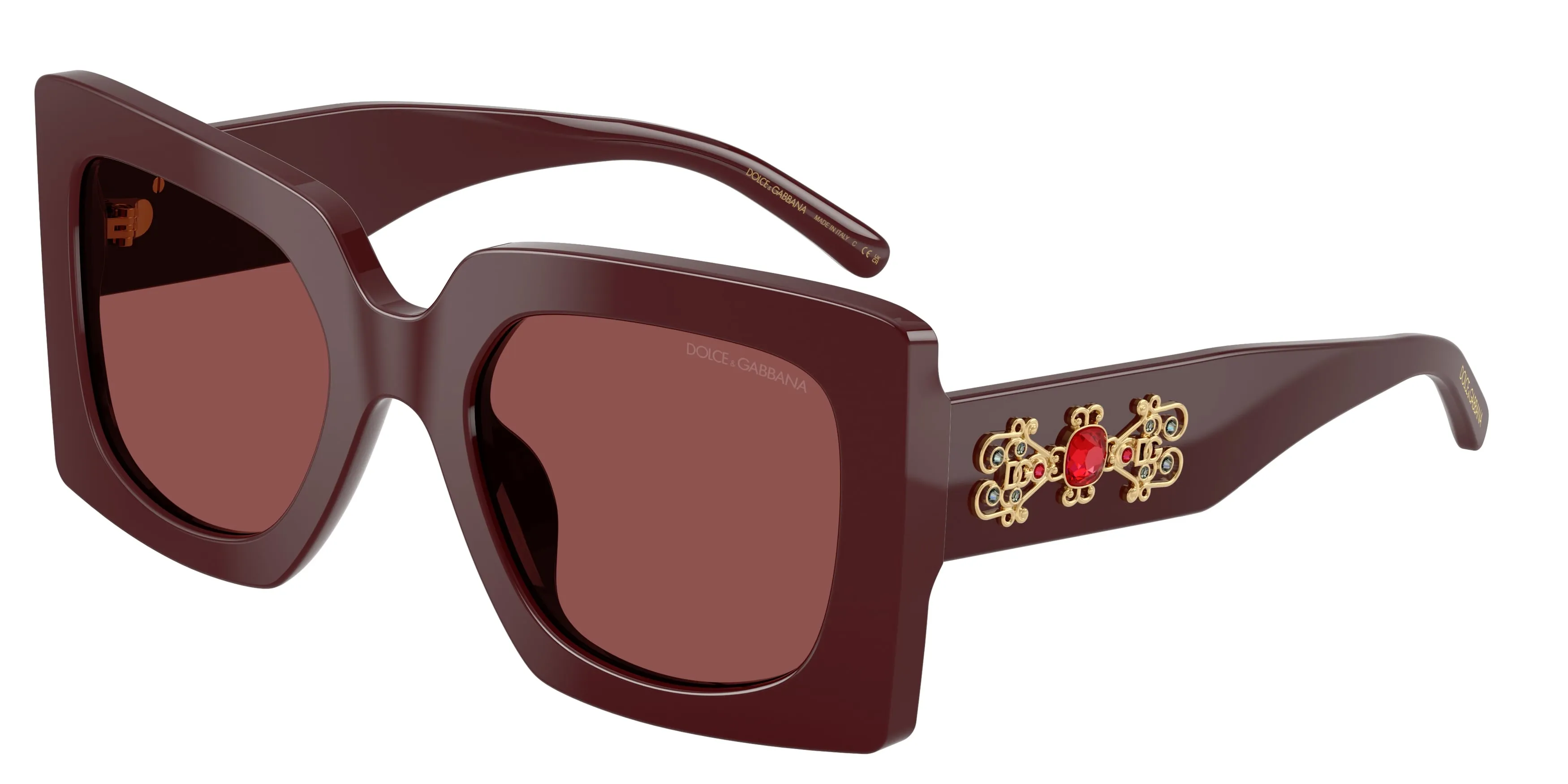 Dolce & Gabbana DG4525B 309175 Occhiali da sole Acetato Rosso Viola Squadrata Normale - immagine 1