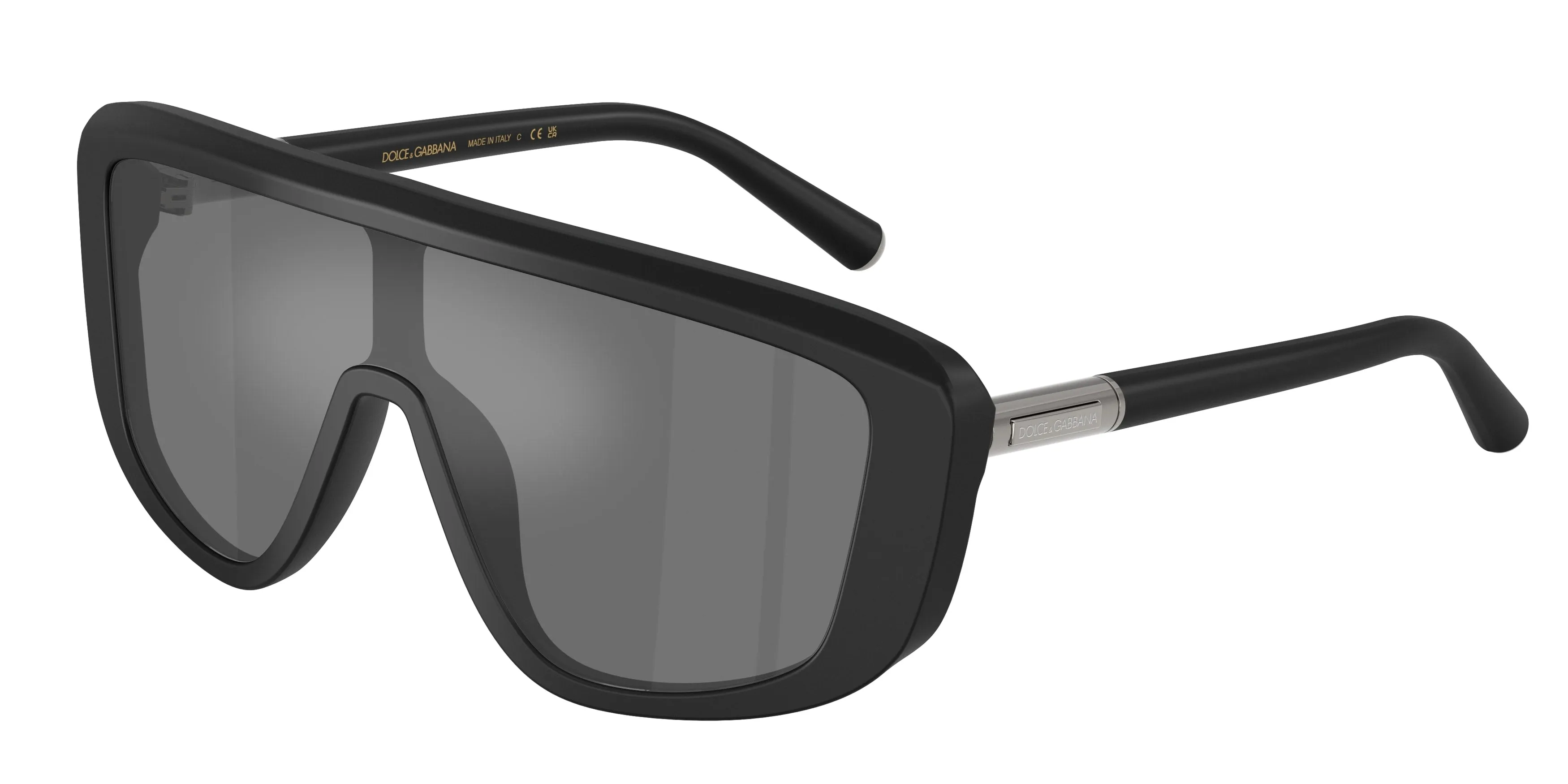 Dolce & Gabbana DG4520 25256G Occhiali da sole Acetato Nero Grigio Squadrata Specchiate - immagine 1