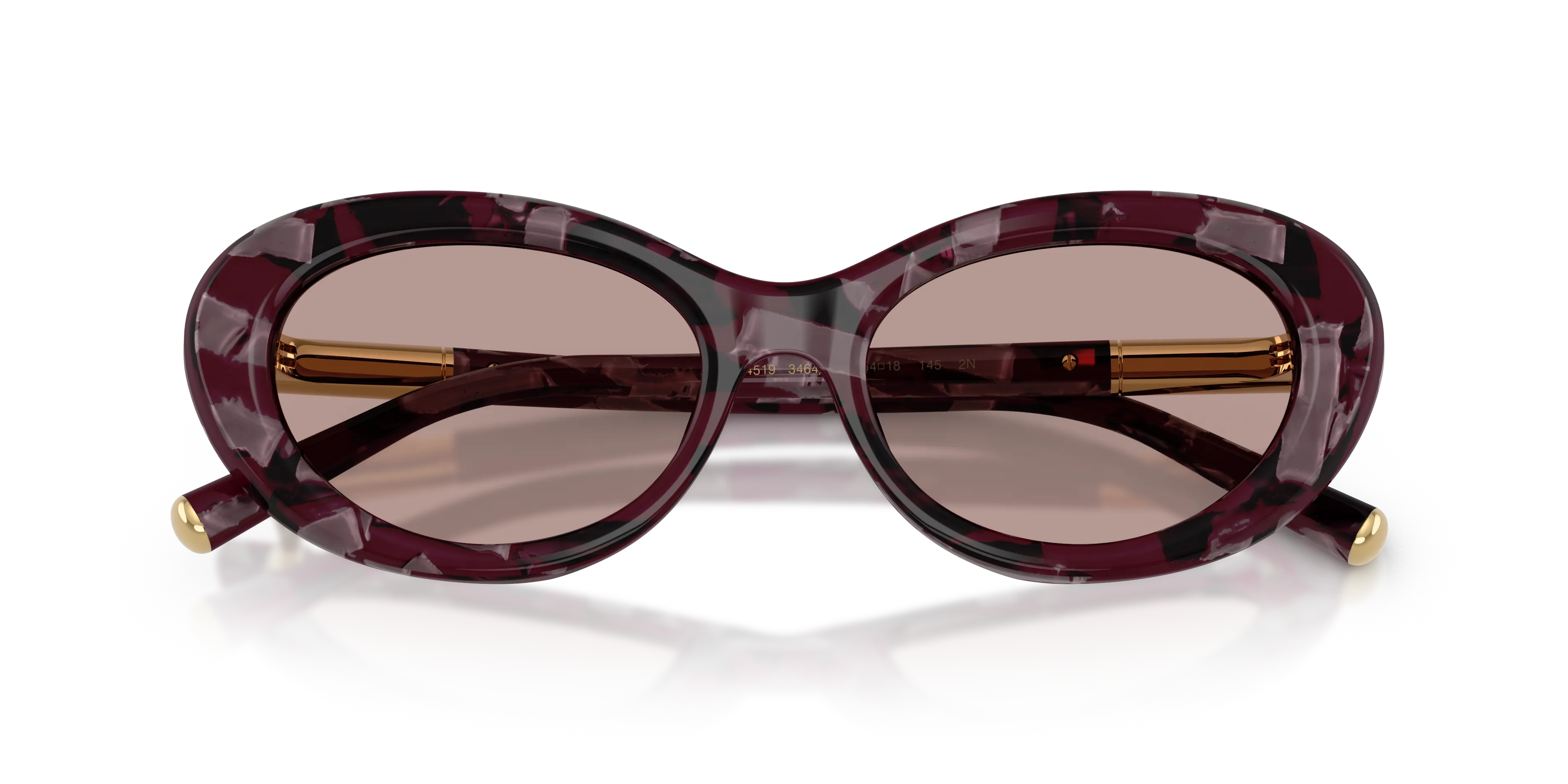Dolce & Gabbana DG4519 34647N Occhiali da sole Acetato Viola Marrone Rotonda Normale - immagine 2