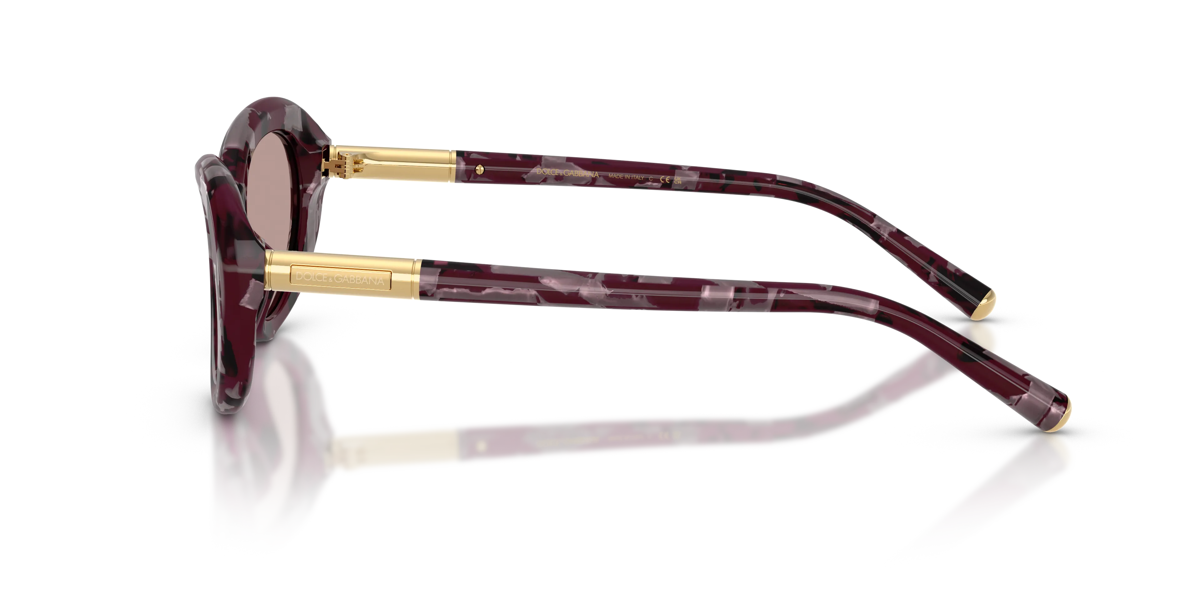 Dolce & Gabbana DG4519 34647N Occhiali da sole Acetato Viola Marrone Rotonda Normale - immagine 4