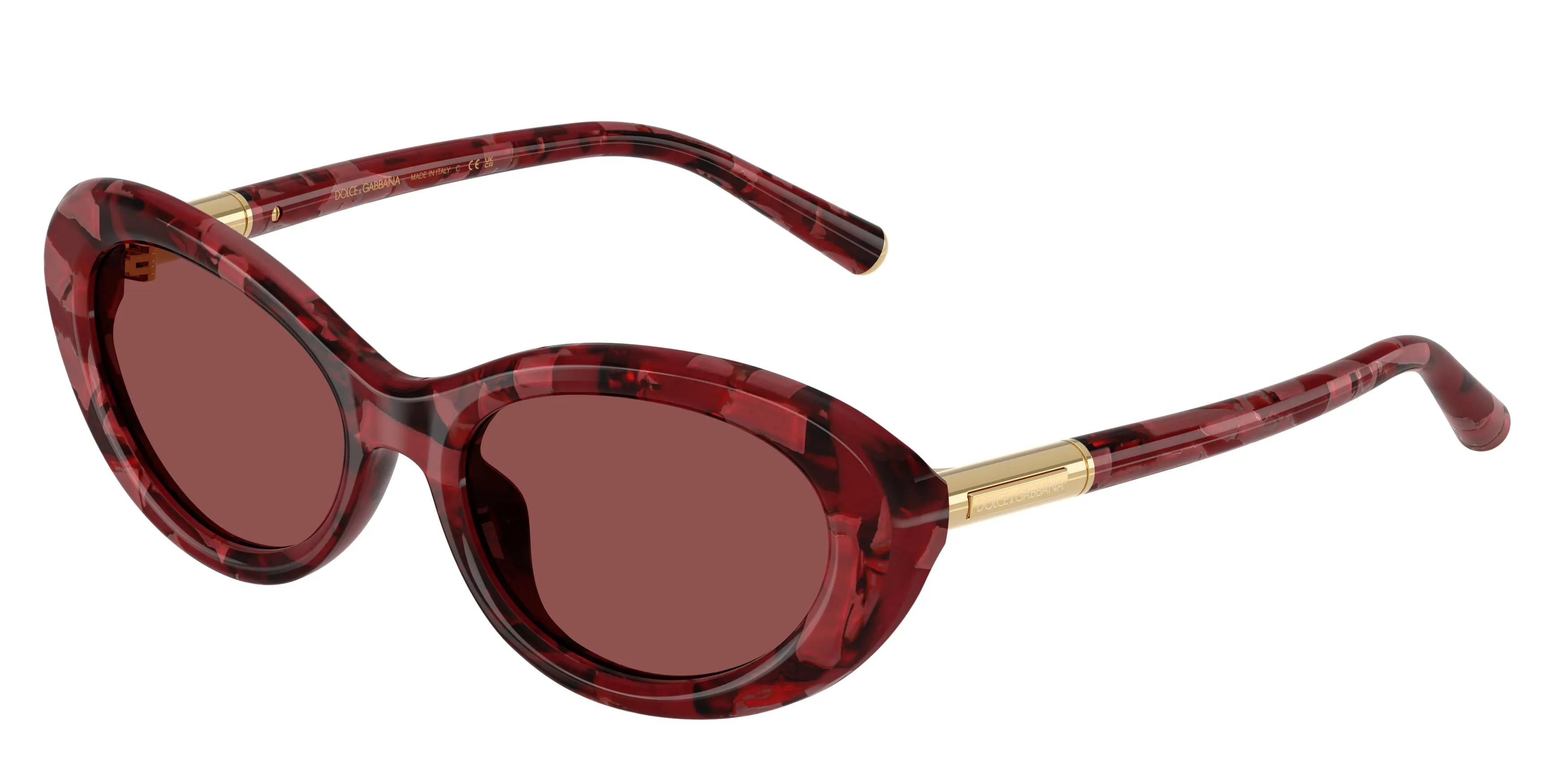 Dolce & Gabbana DG4519 346375 Occhiali da sole Acetato Rosso Viola Rotonda Normale - immagine 1
