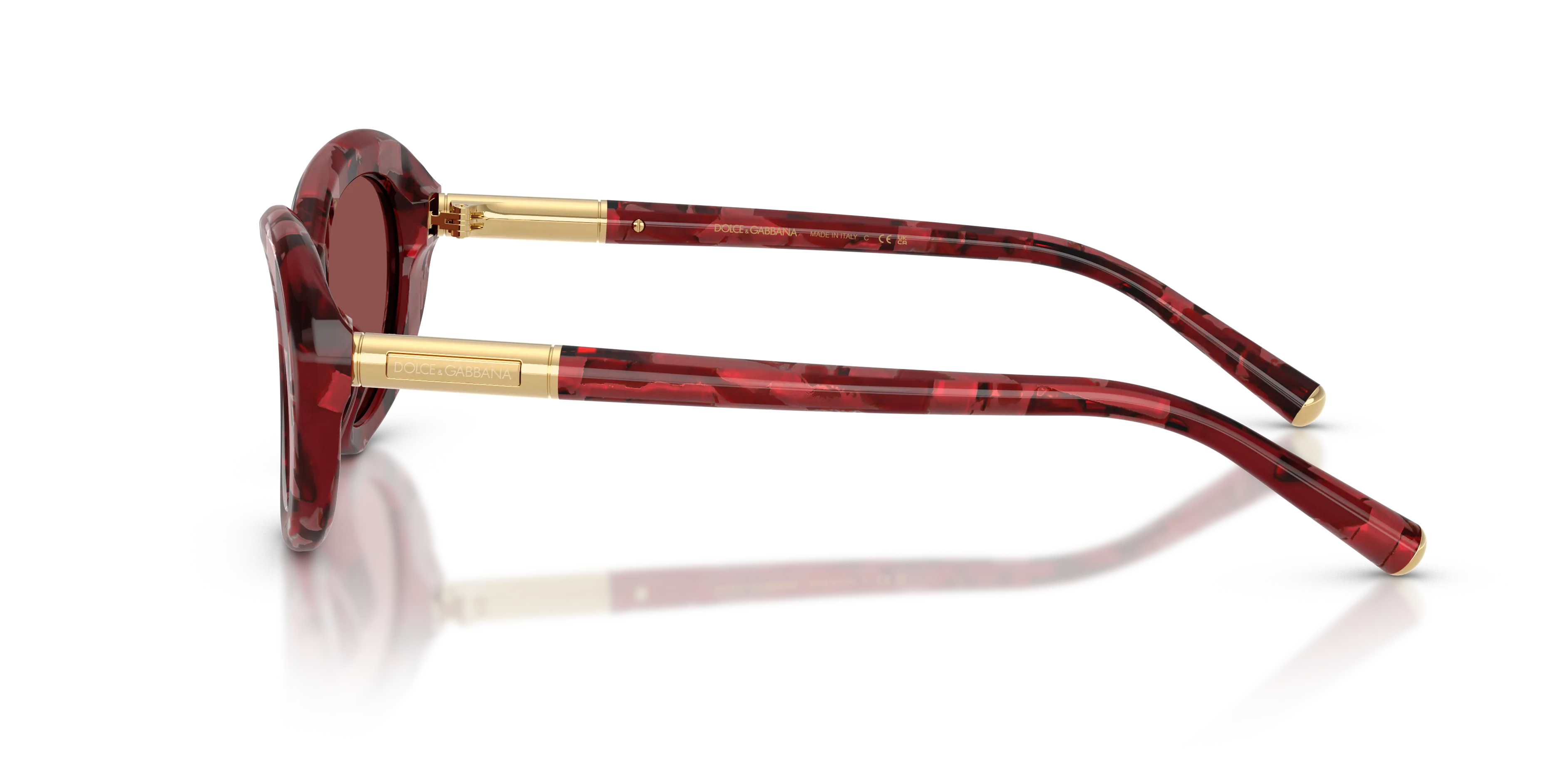 Dolce & Gabbana DG4519 346375 Occhiali da sole Acetato Rosso Viola Rotonda Normale - immagine 4