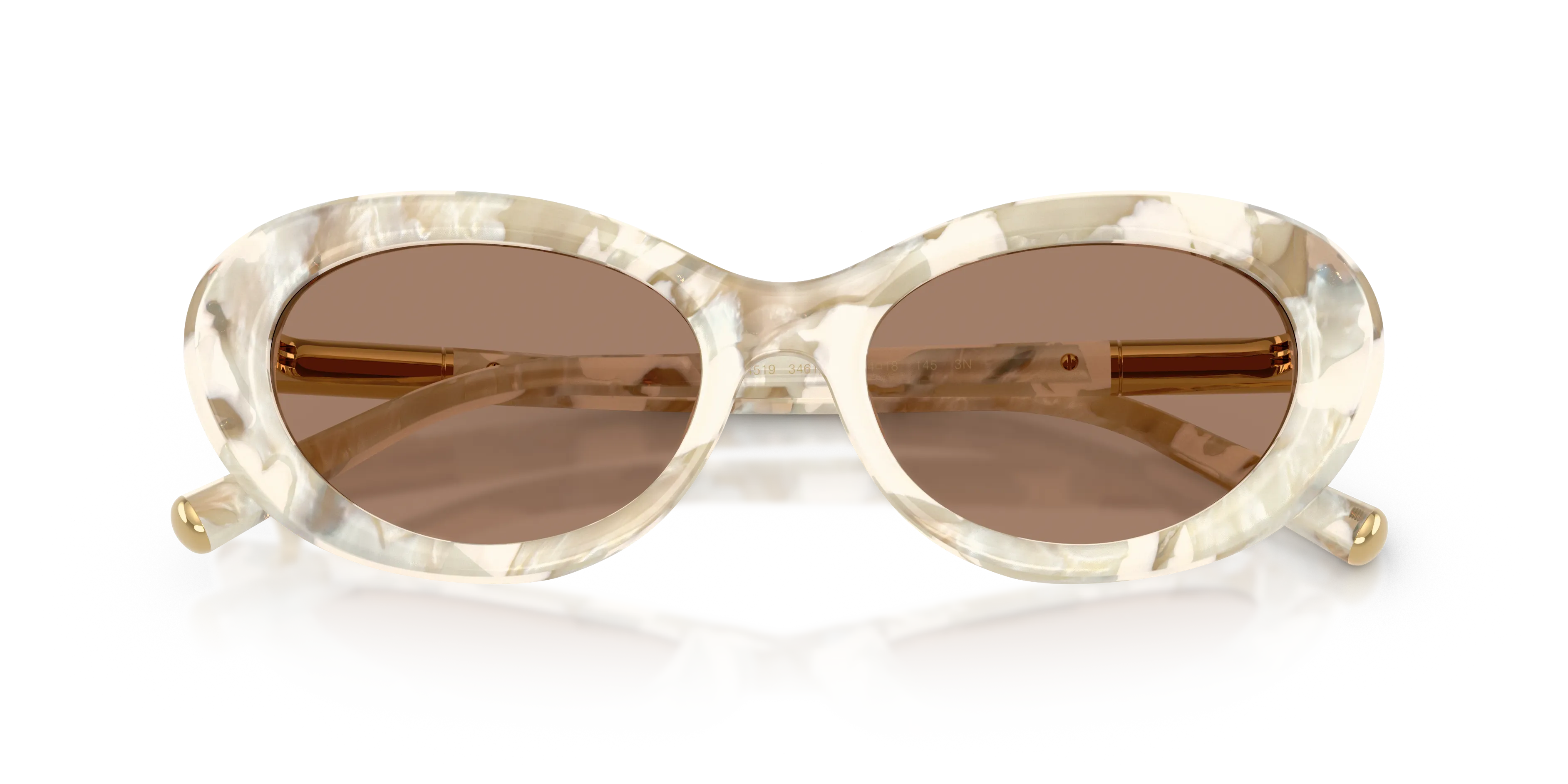 Dolce & Gabbana DG4519 346173 Occhiali da sole Acetato Bianco Marrone Rotonda Normale - immagine 2