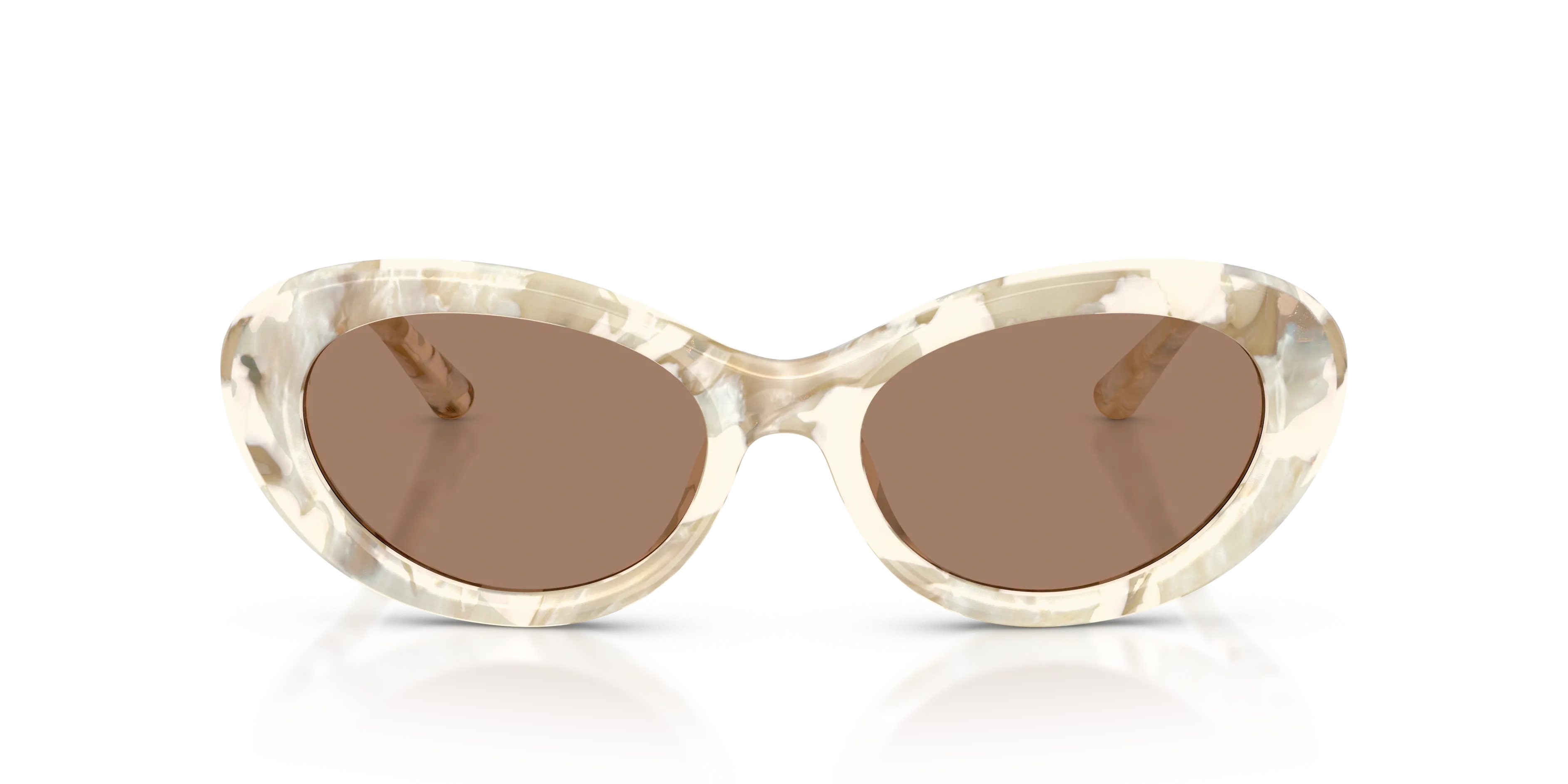 Dolce & Gabbana DG4519 346173 Occhiali da sole Acetato Bianco Marrone Rotonda Normale - immagine 3