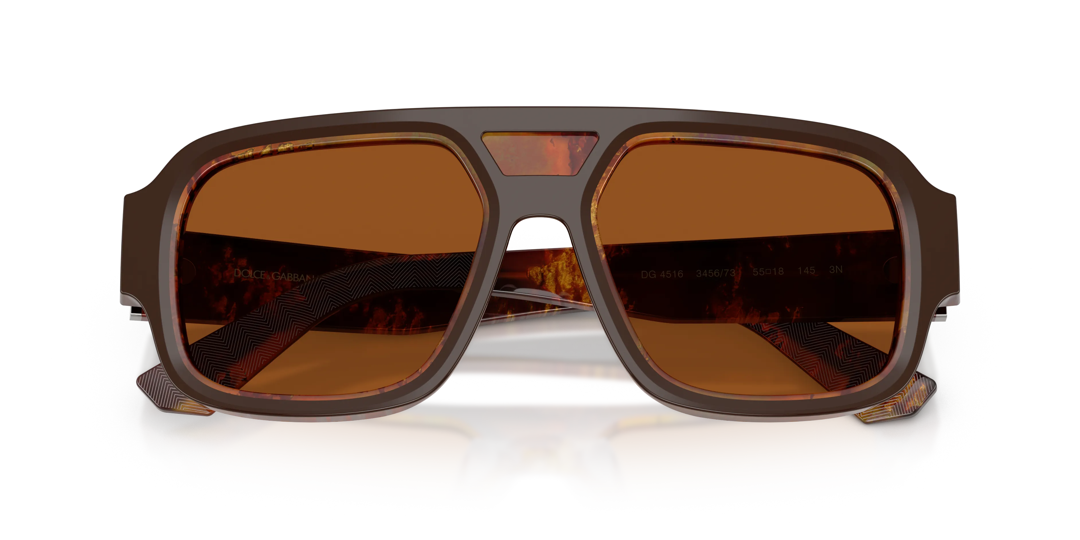 Dolce & Gabbana DG4516 345673 Occhiali da sole Acetato Marrone Marrone Squadrata Normale - immagine 2