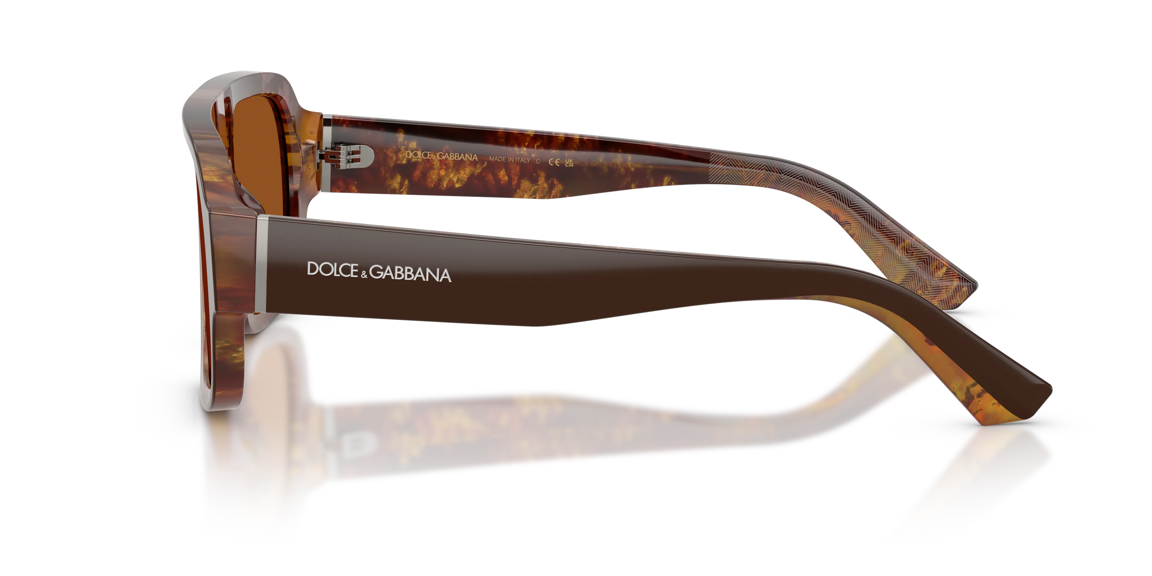 Dolce & Gabbana DG4516 345673 Occhiali da sole Acetato Marrone Marrone Squadrata Normale - immagine 4