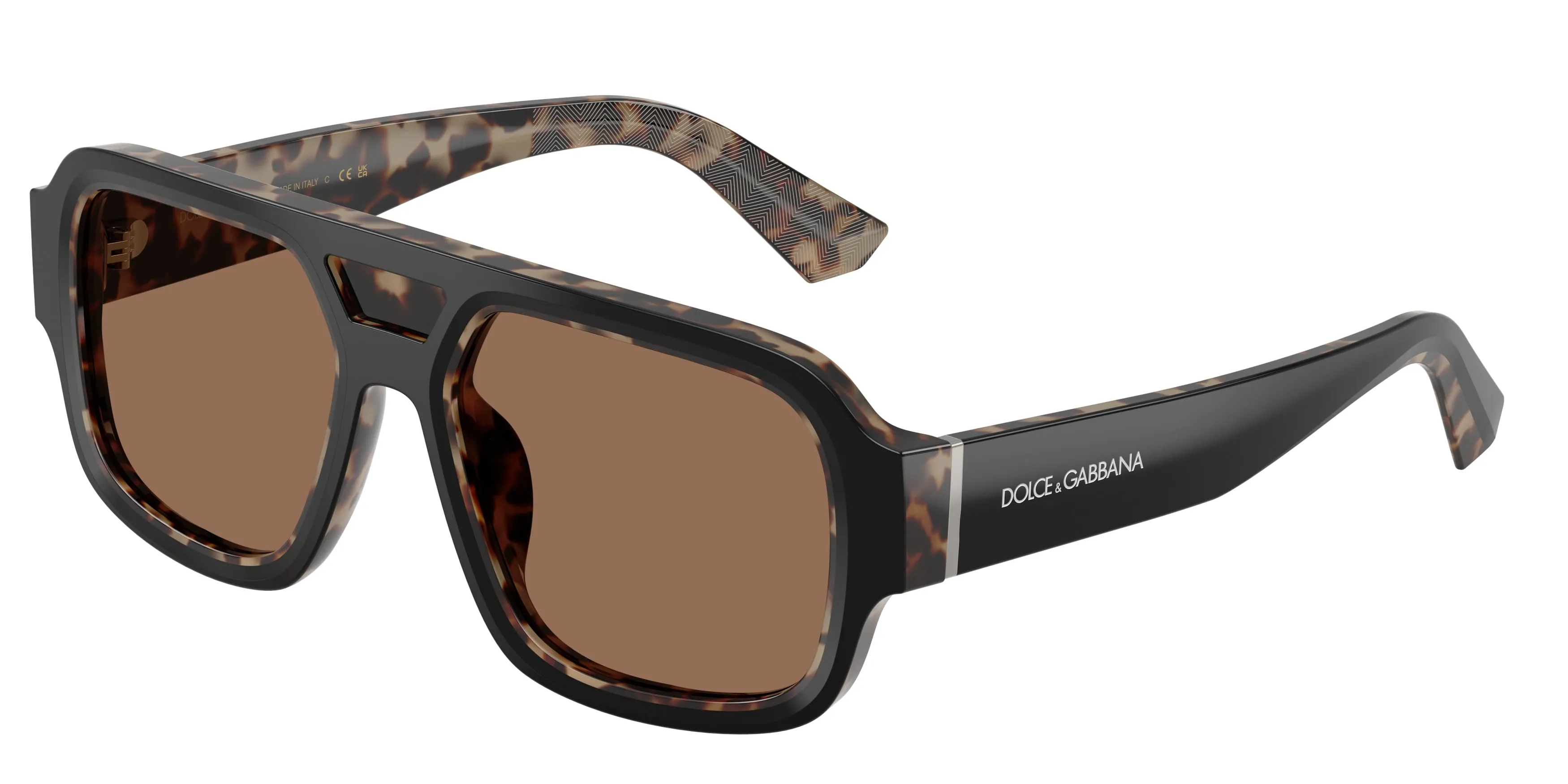 Dolce & Gabbana DG4516 341773 Occhiali da sole Acetato Nero Marrone Squadrata Normale - immagine 1