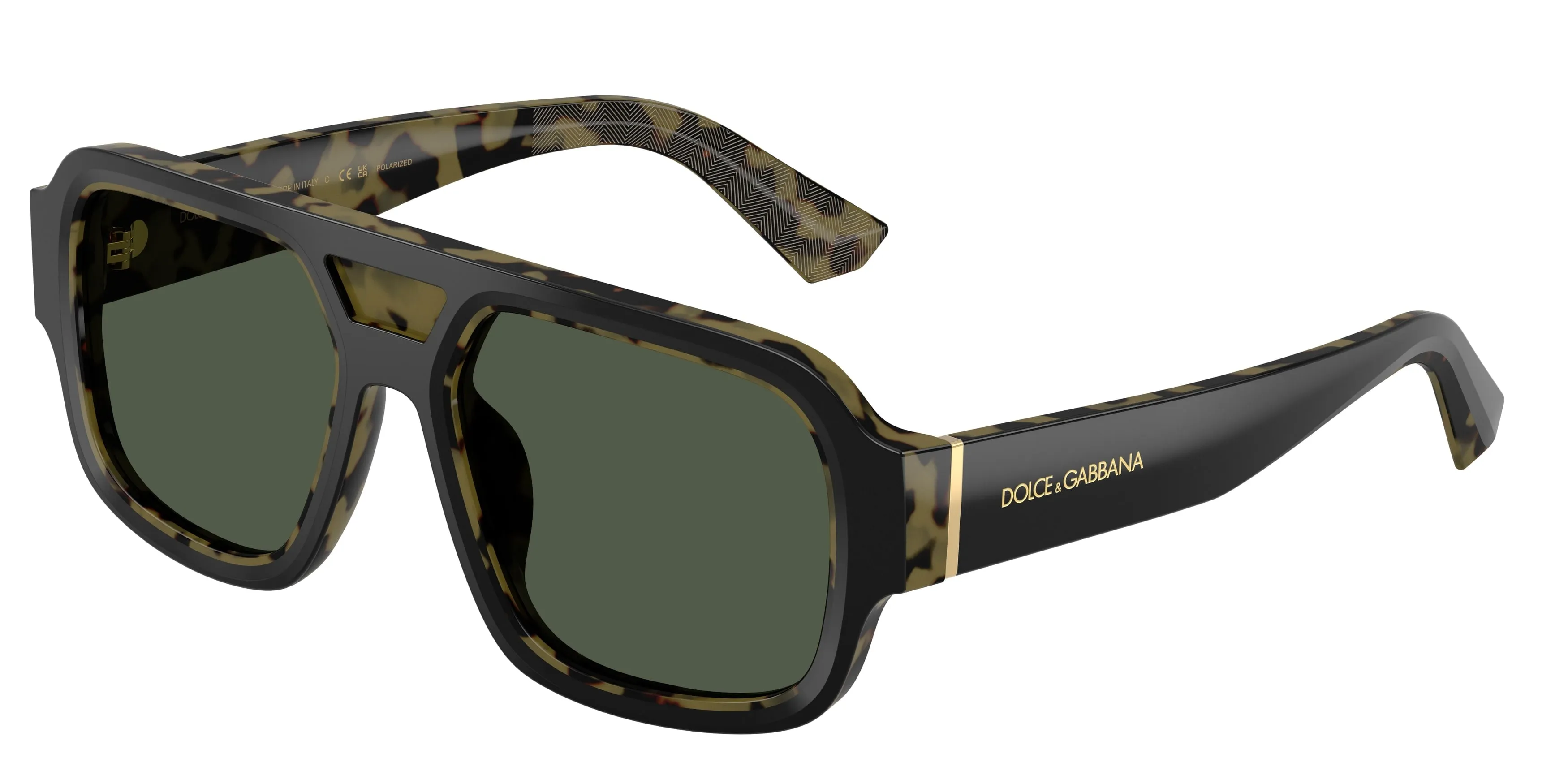 Dolce & Gabbana DG4516 34049A Occhiali da sole Acetato Nero Verde Squadrata Polarizzata - immagine 1