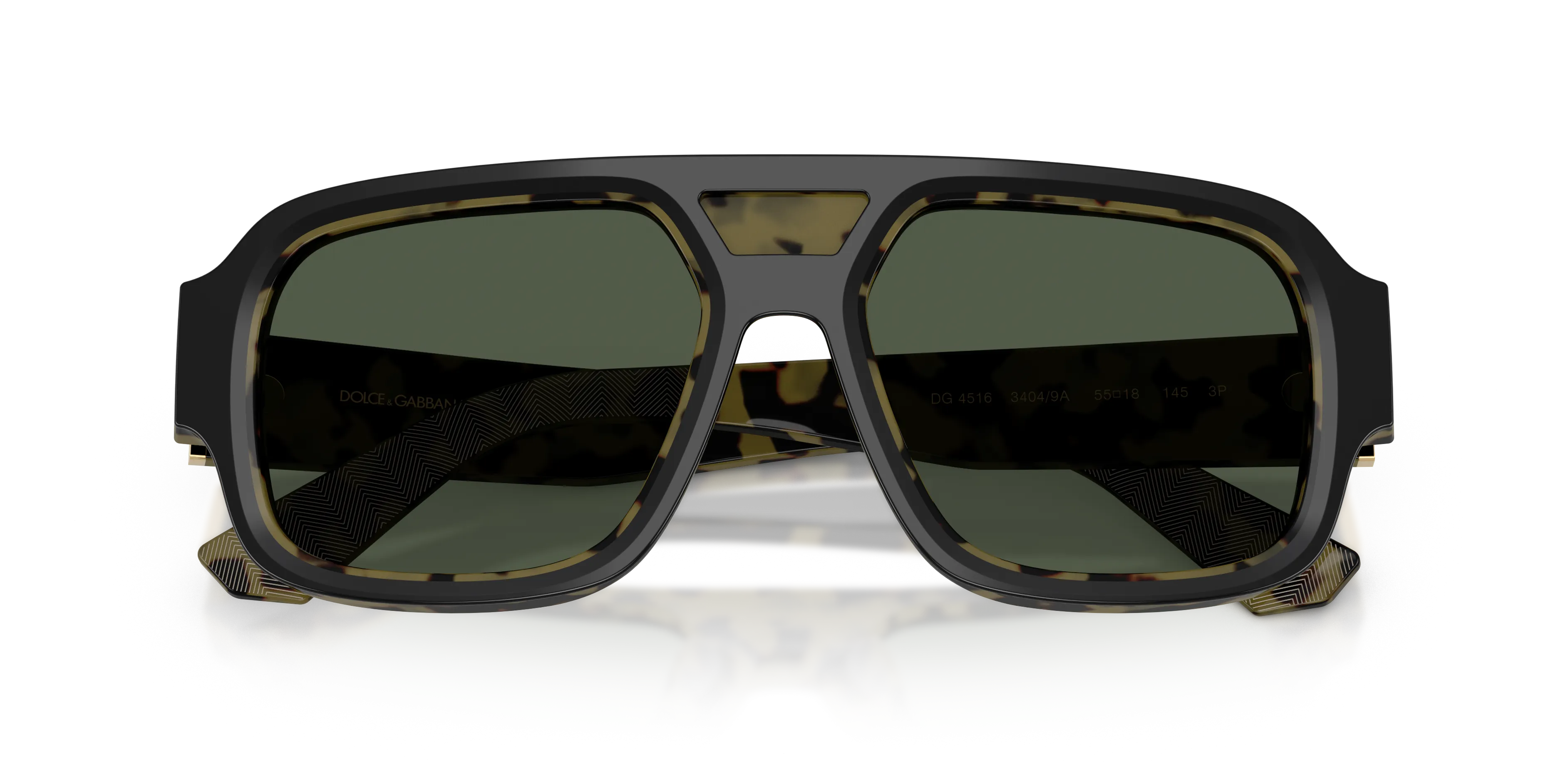 Dolce & Gabbana DG4516 34049A Occhiali da sole Acetato Nero Verde Squadrata Polarizzata - immagine 2