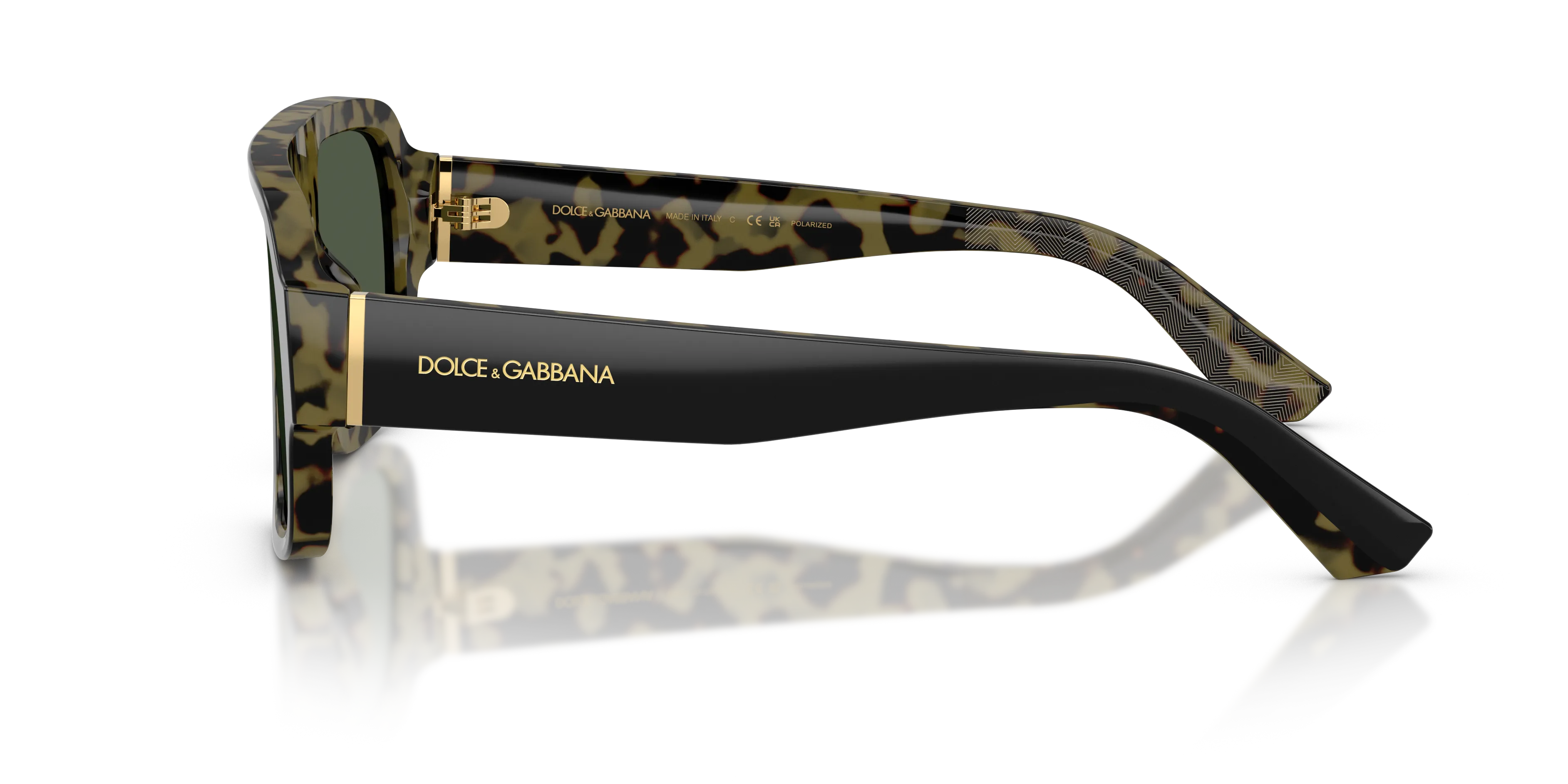 Dolce & Gabbana DG4516 34049A Occhiali da sole Acetato Nero Verde Squadrata Polarizzata - immagine 4