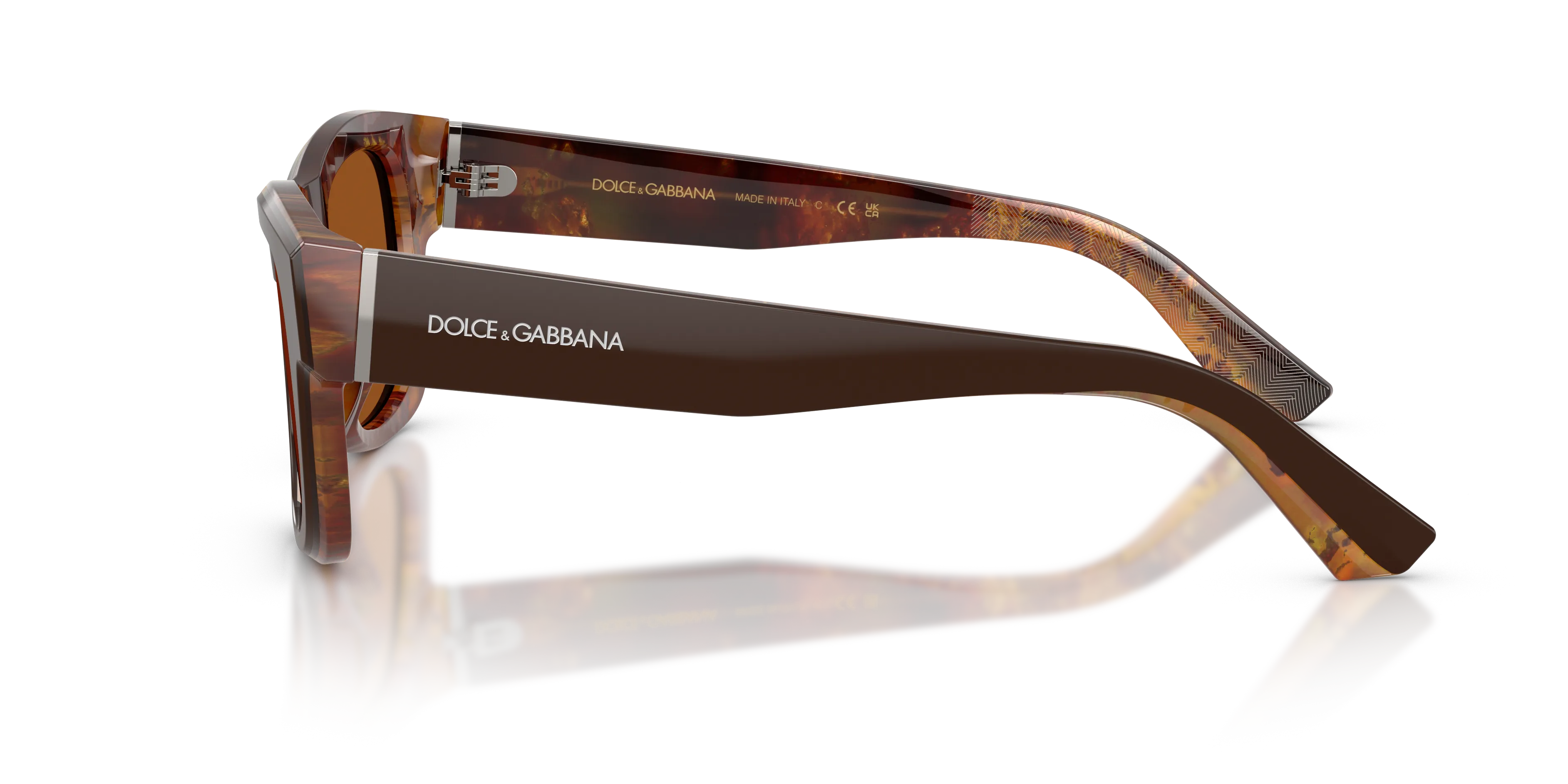 Dolce & Gabbana DG4515 345673 Occhiali da sole Acetato Marrone Marrone Squadrata Normale - immagine 4