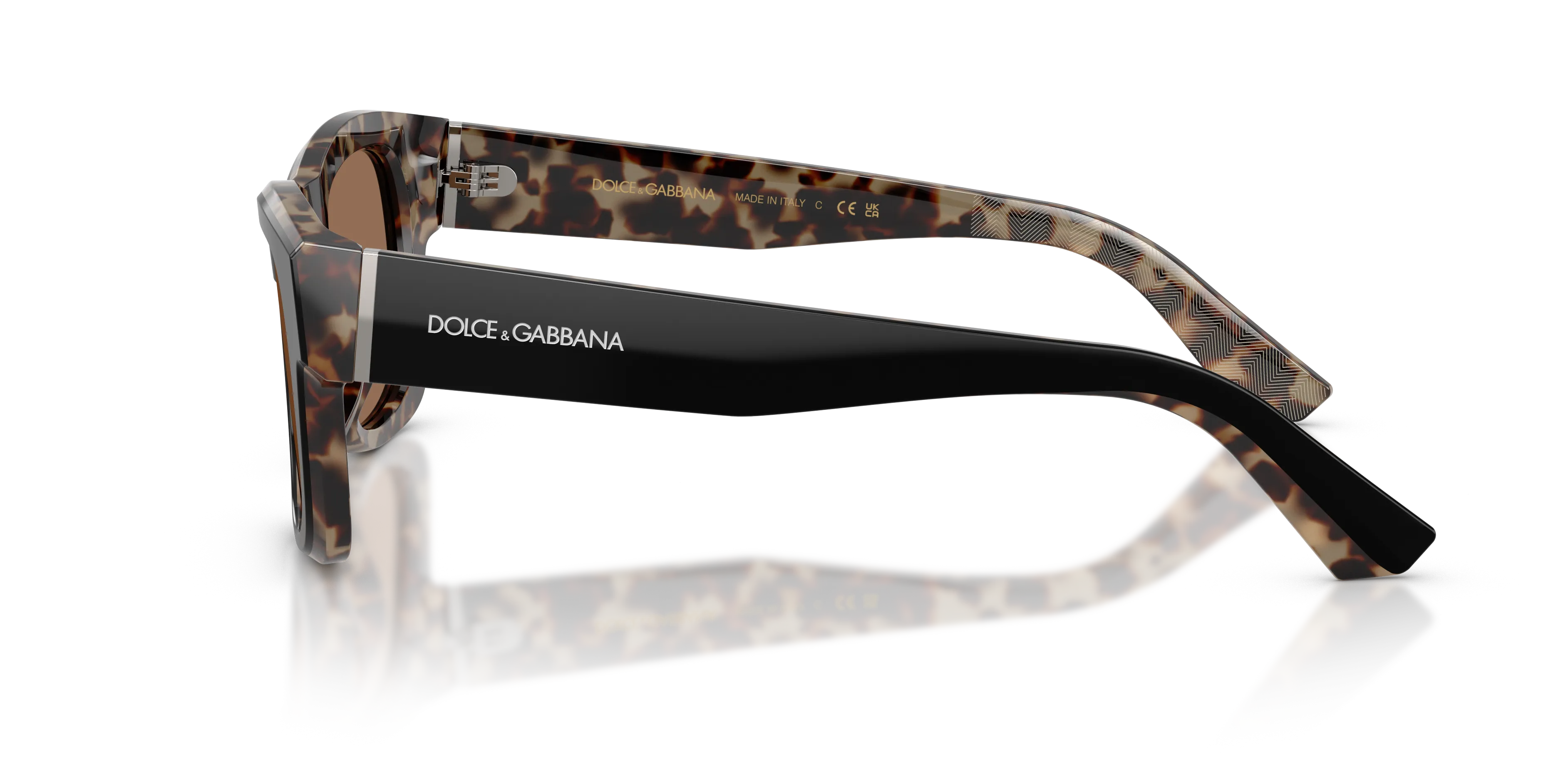 Dolce & Gabbana DG4515 341773 Occhiali da sole Acetato Nero Marrone Squadrata Normale - immagine 4