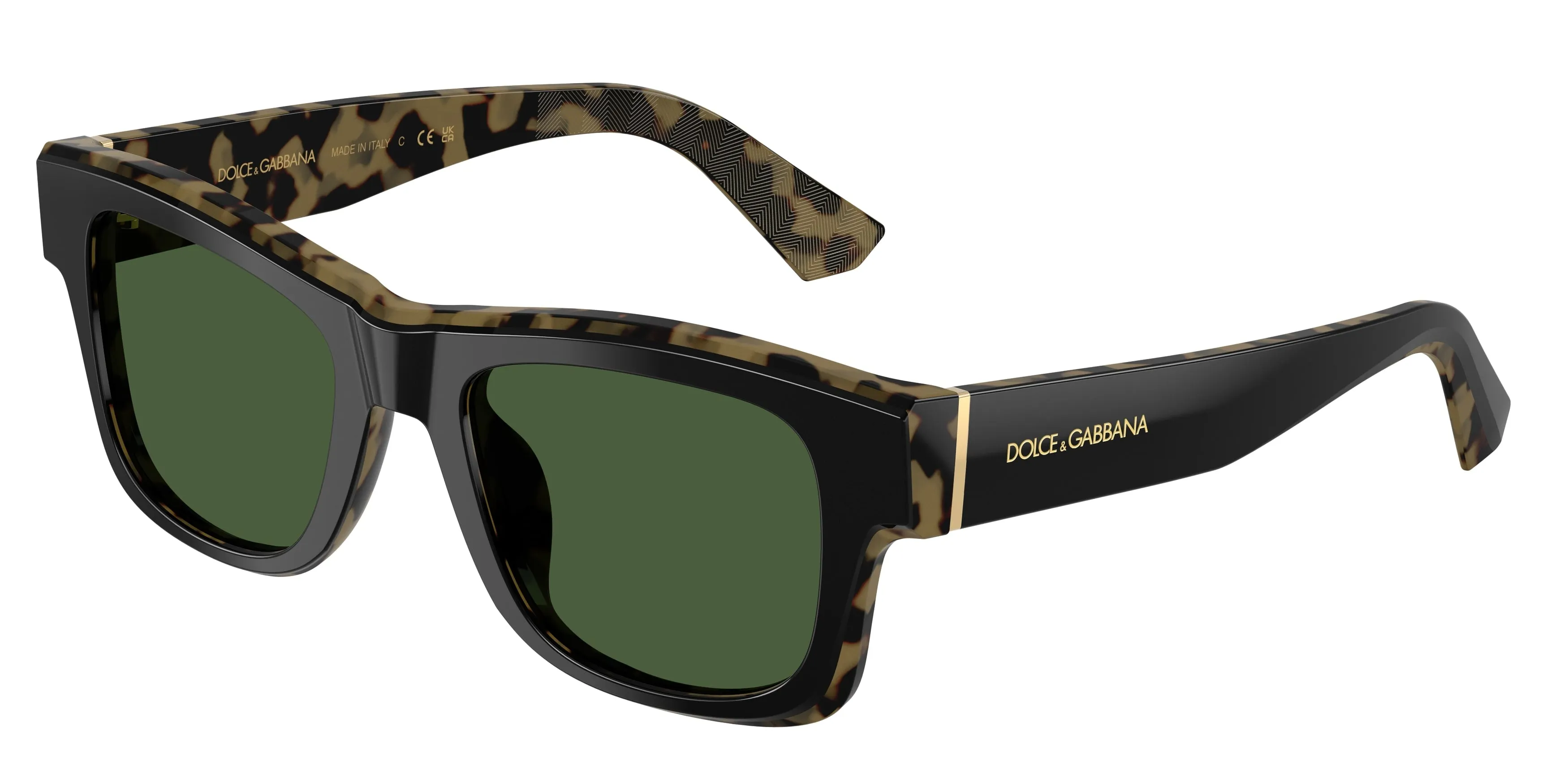 Dolce & Gabbana DG4515 340471 Occhiali da sole Acetato Nero Verde Squadrata Normale - immagine 1