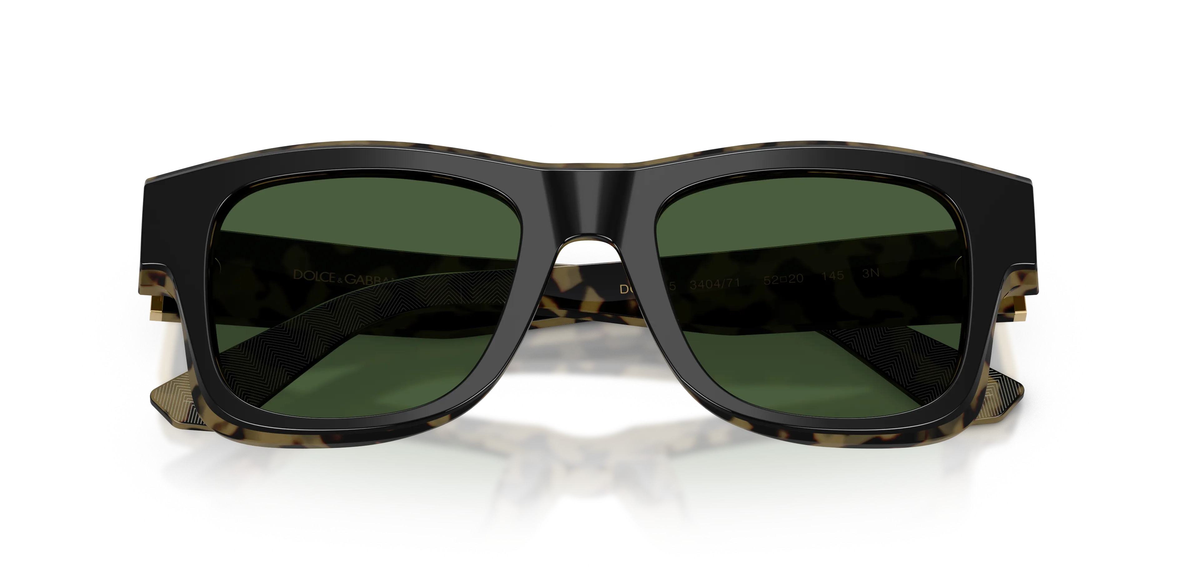 Dolce & Gabbana DG4515 340471 Occhiali da sole Acetato Nero Verde Squadrata Normale - immagine 2