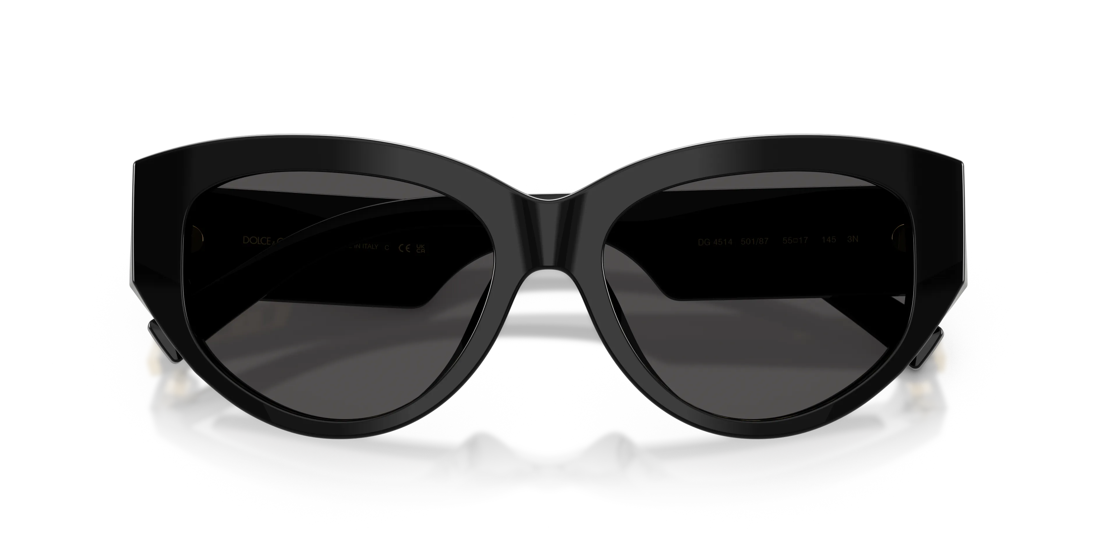 Dolce & Gabbana DG4514 501/87 Occhiali da sole Acetato Nero Grigio Cat Eye Normale - immagine 2