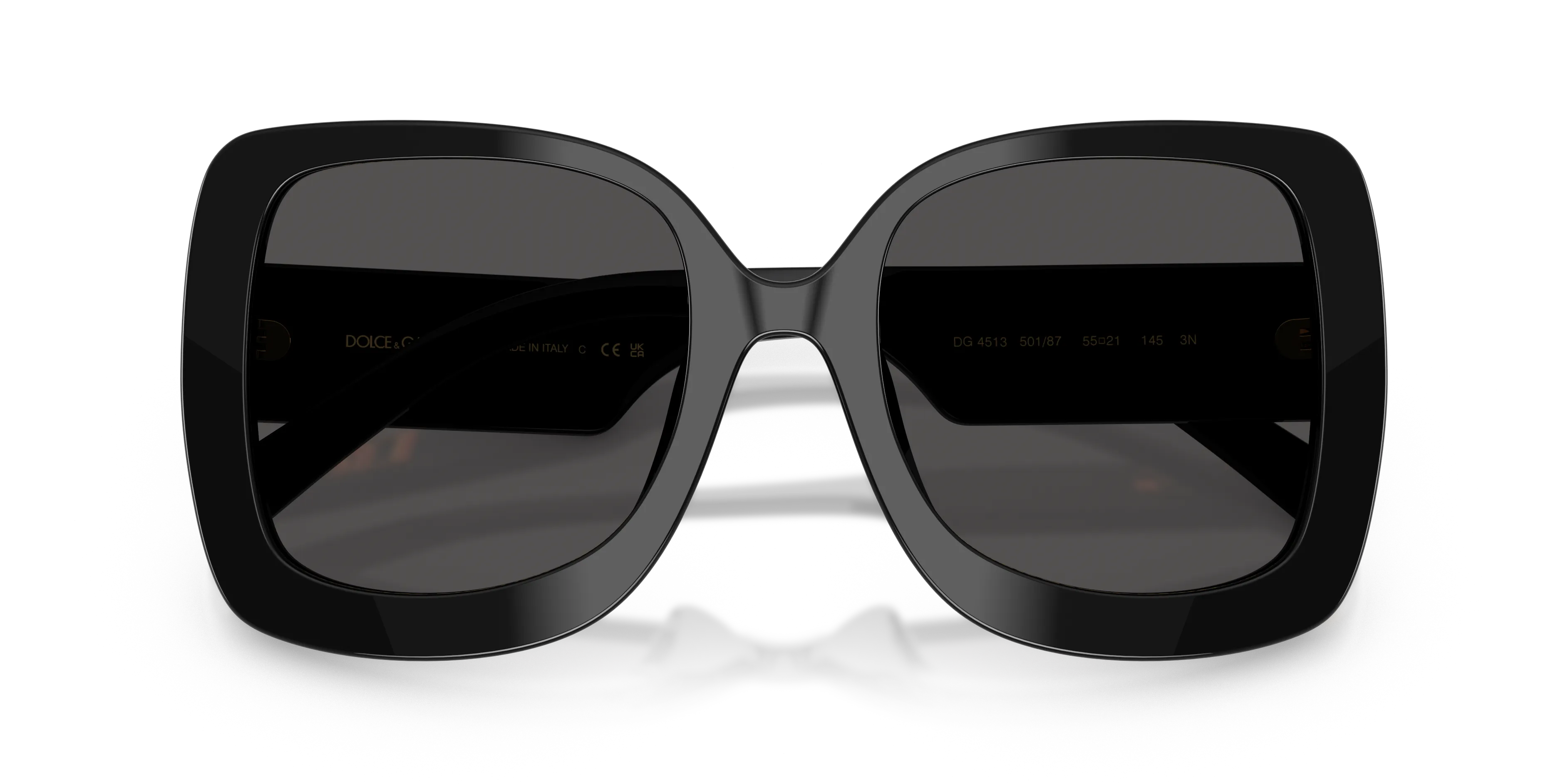 Dolce & Gabbana DG4513 501/87 Occhiali da sole Acetato Nero Grigio Squadrata Normale - immagine 2